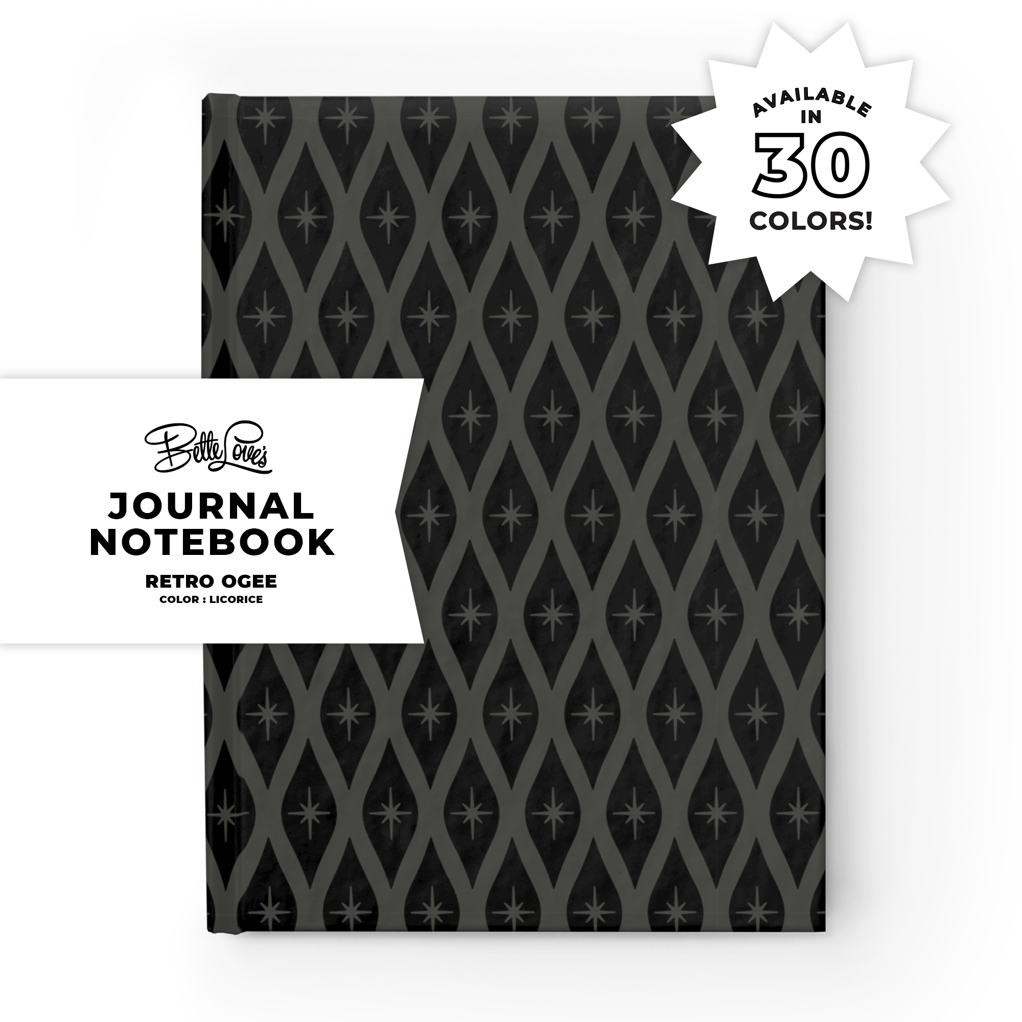 Retro Ogee Journal in Licorice Duotone