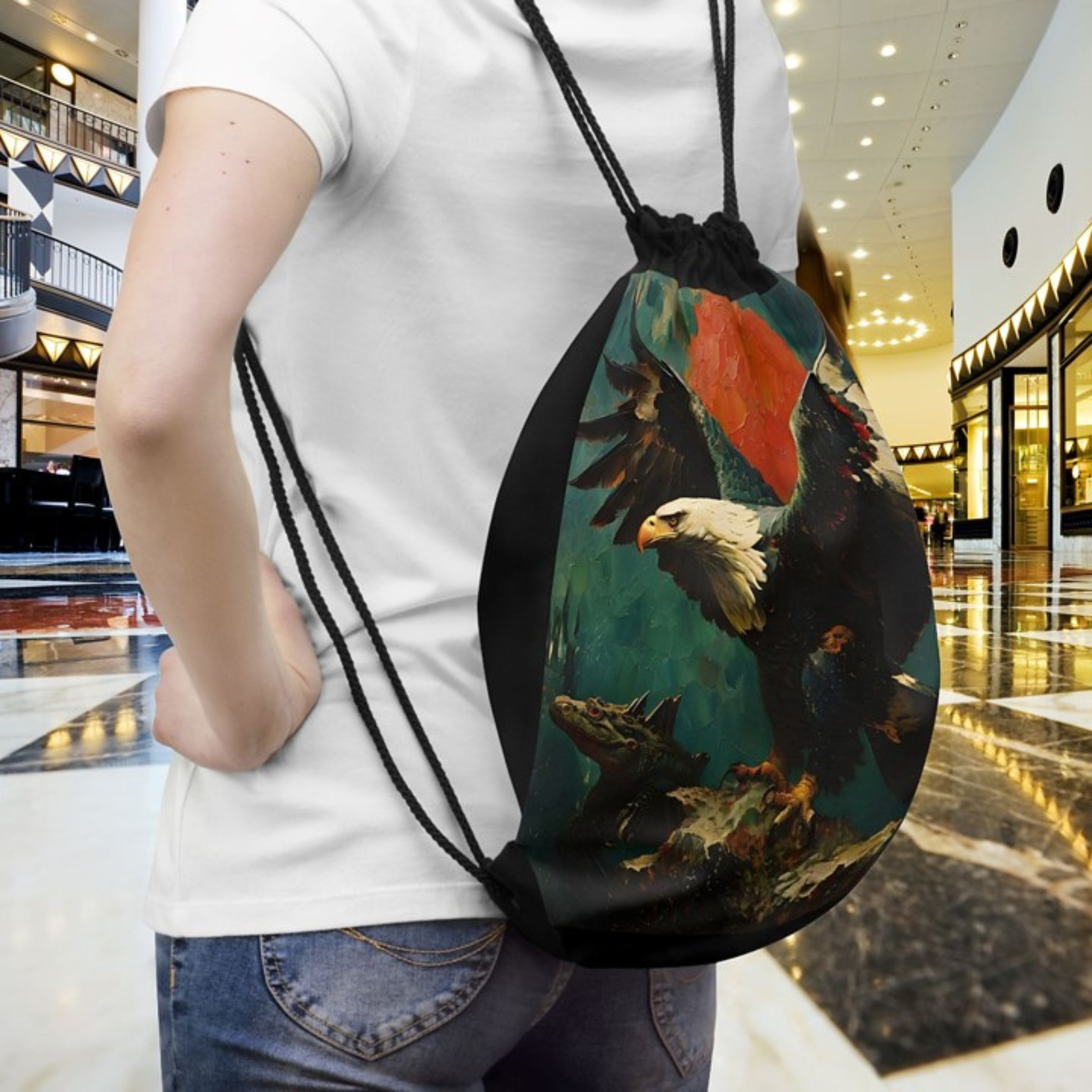 American Bald Eagle Portrait Drawstring Bag product thumbnail image American Bald Eagle Portrait Drawstring Bag product thumbnail image