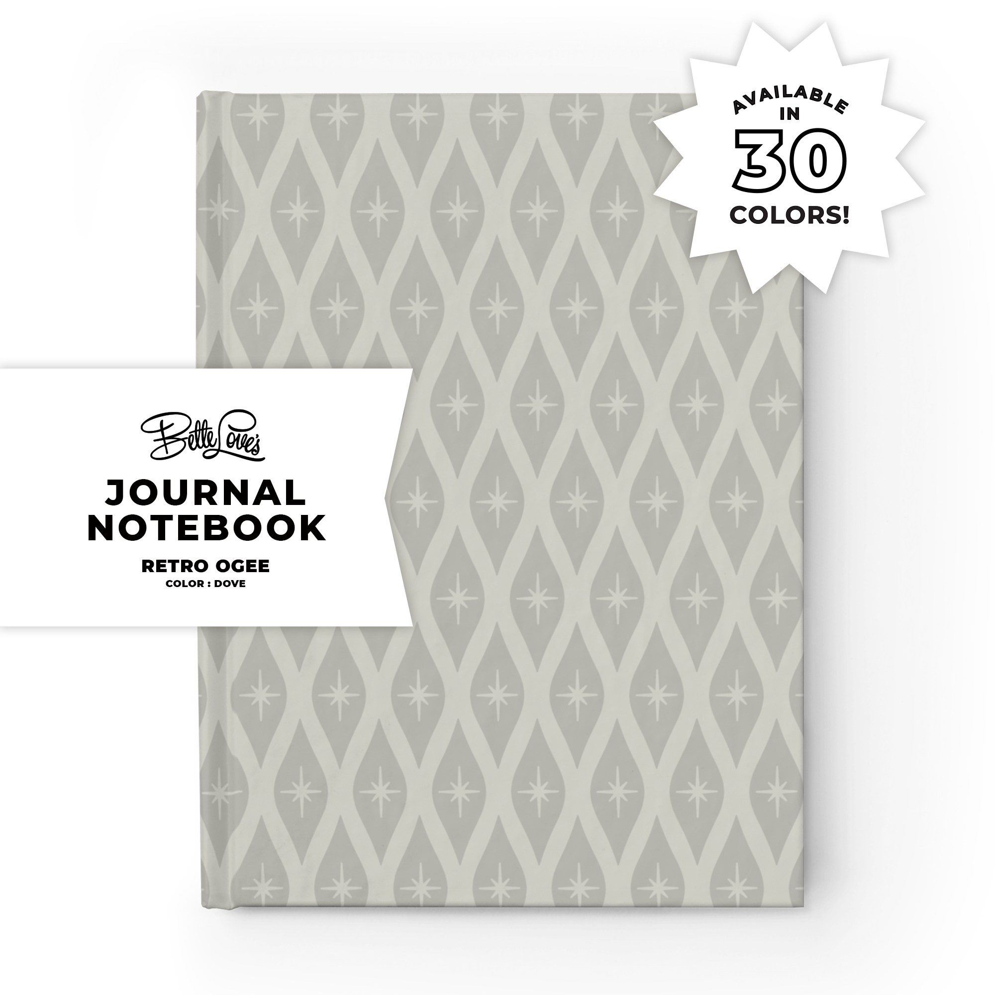 Retro Ogee Journal in Dove Duotone