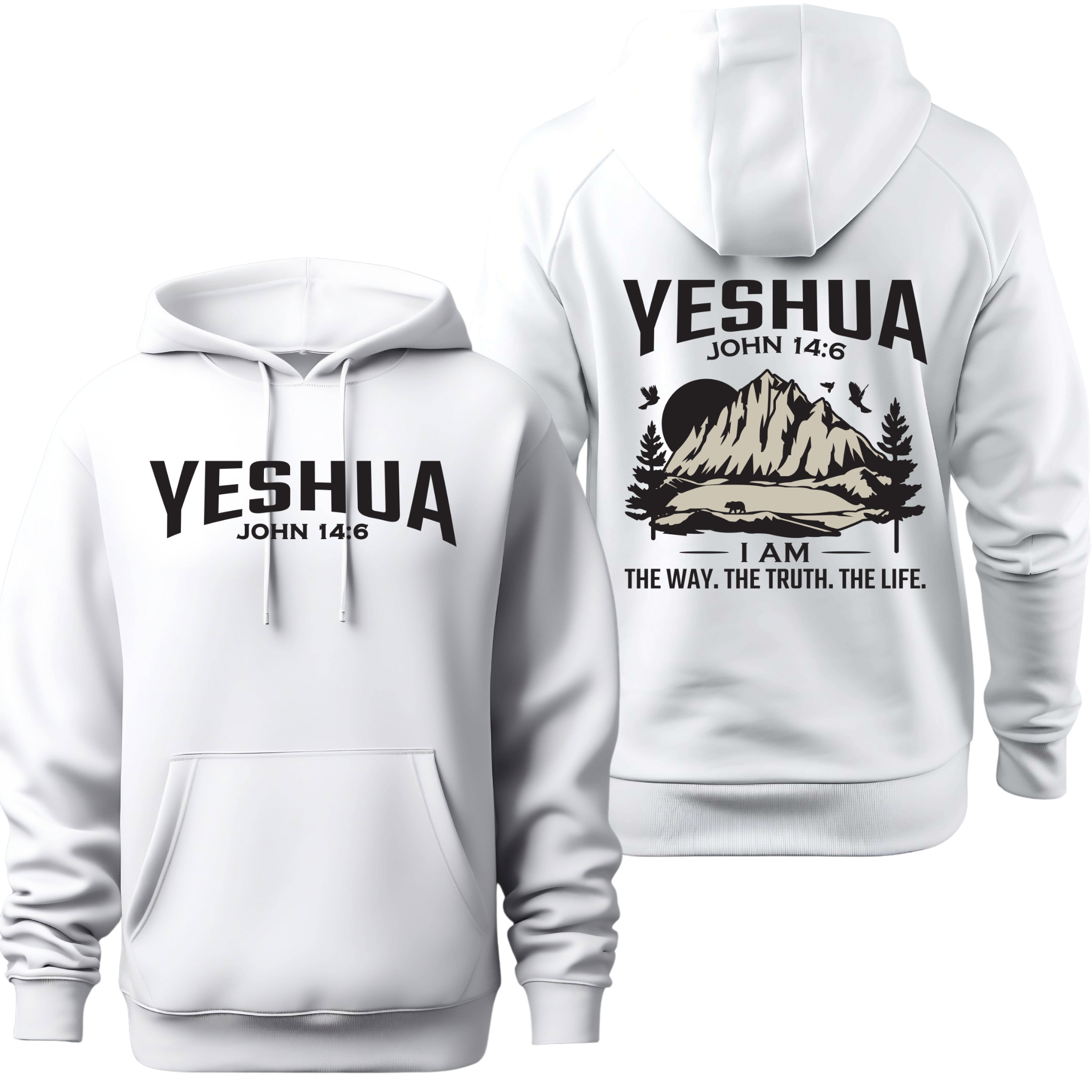 YESHUA Bible Verse John 14:6 Heavy Blend Hooded Sweatshirt, Unisex Hoodie, Christian Sweatshirt, Religious Apparel, Inspirational Clothing product thumbnail image