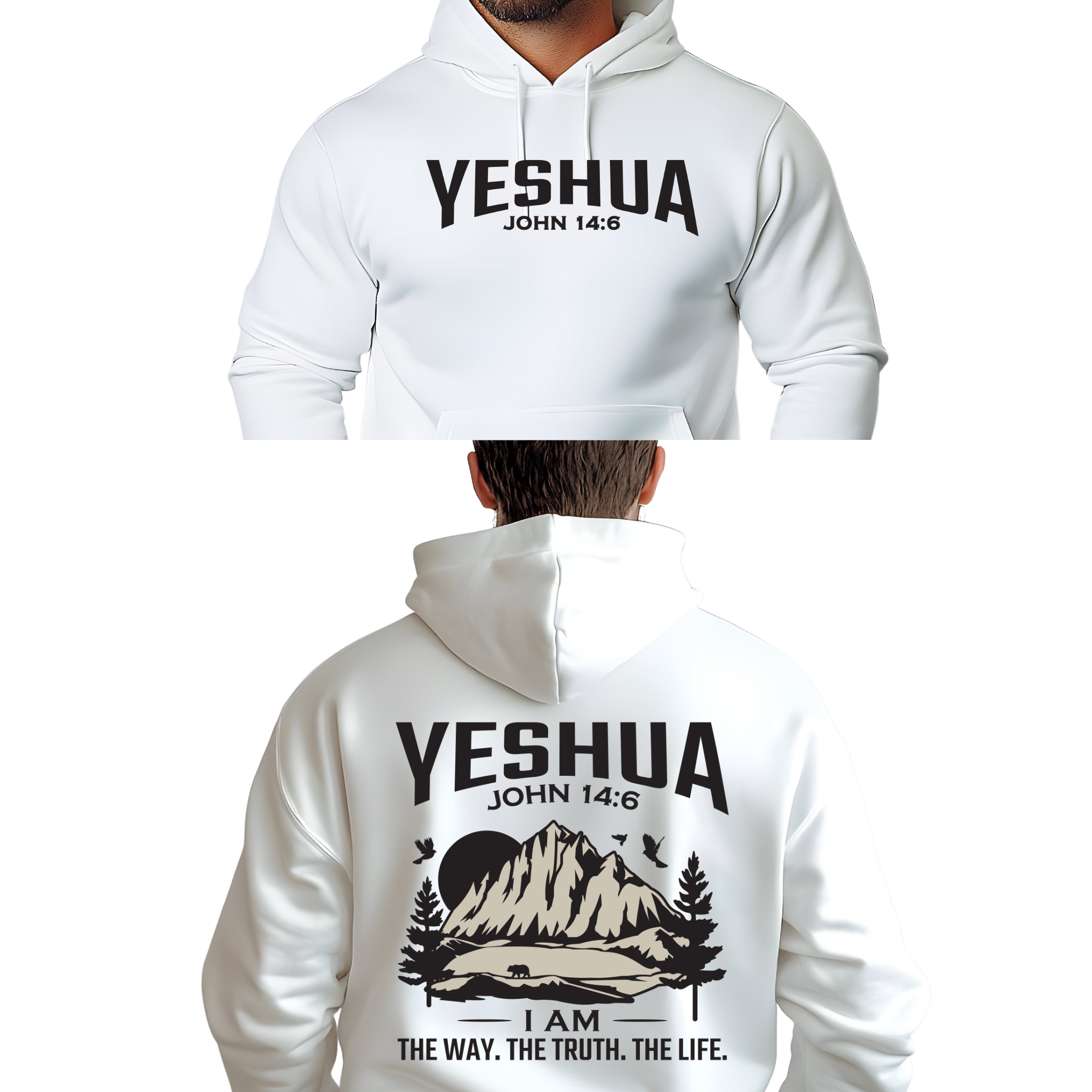 YESHUA Bible Verse John 14:6 Heavy Blend Hooded Sweatshirt, Unisex Hoodie, Christian Sweatshirt, Religious Apparel, Inspirational Clothing product thumbnail image YESHUA Bible Verse John 14:6 Heavy Blend Hooded Sweatshirt, Unisex Hoodie, Christian Sweatshirt, Religious Apparel, Inspirational Clothing product thumbnail image