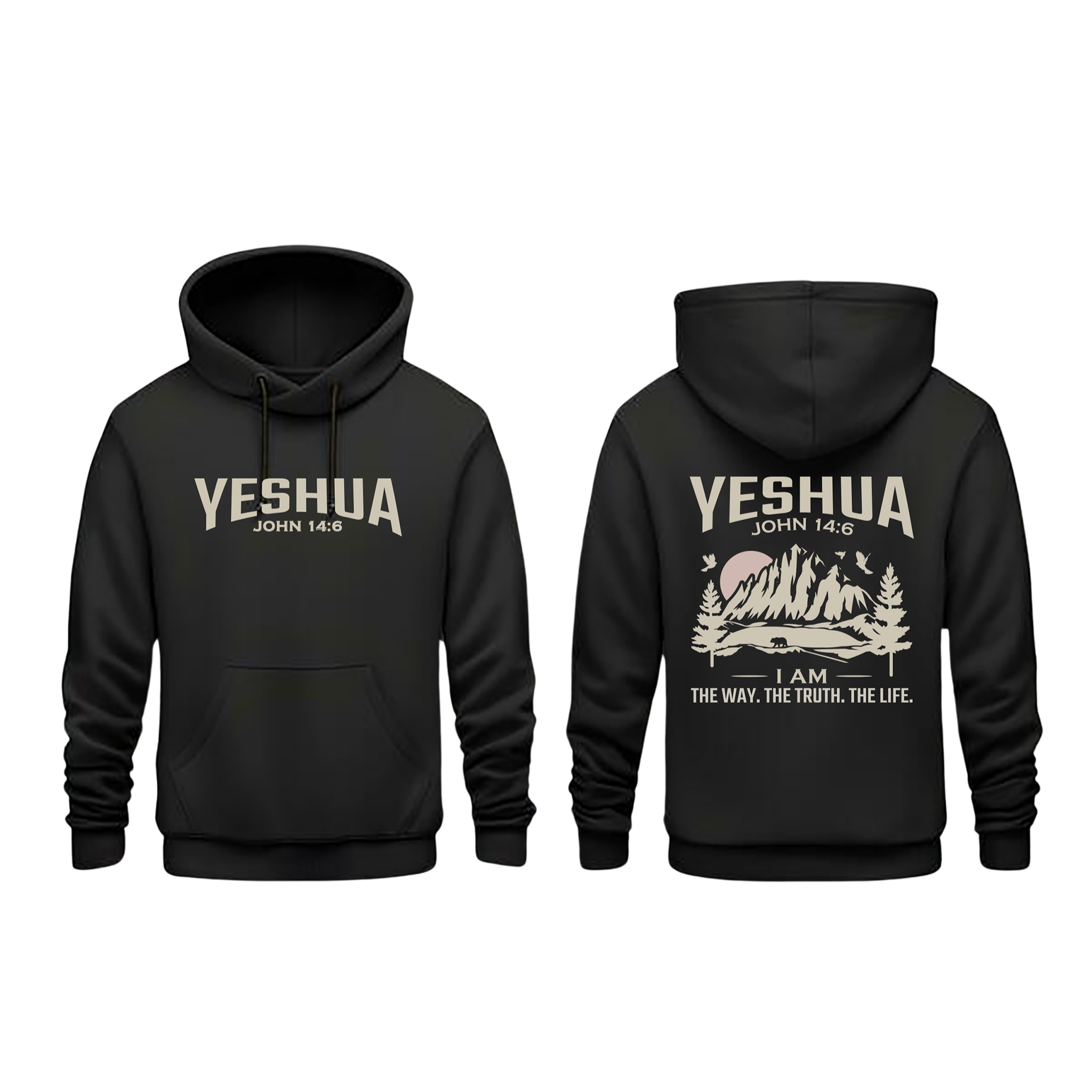 Religious Hoodie, YESHUA, John 14:6 Bible Verse Sweatshirt, Christian Apparel, Unisex Religious Gift, Inspirational Clothing product thumbnail image
