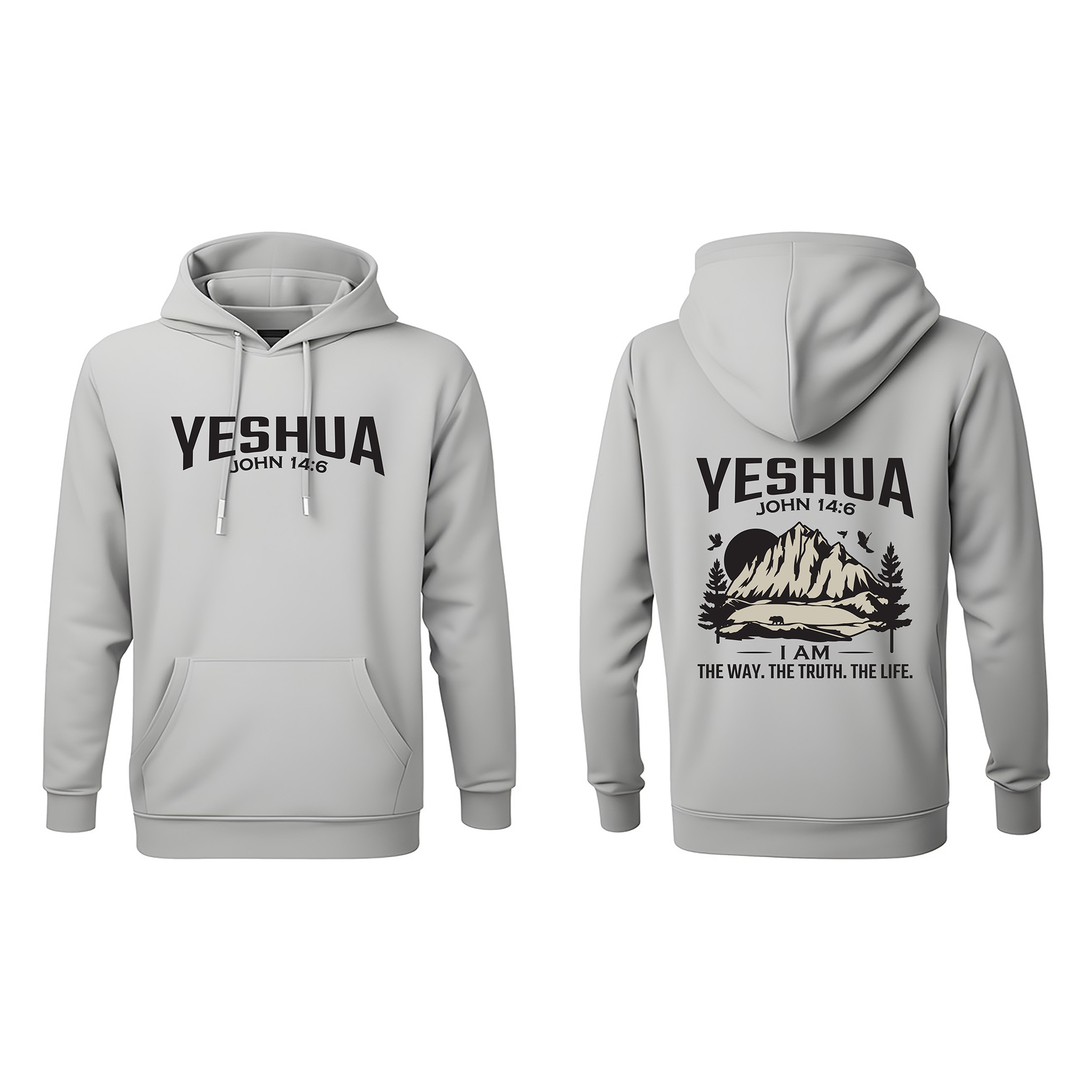Religious Hoodie, YESHUA, John 14:6 Bible Verse Sweatshirt, Christian Apparel, Unisex Religious Gift, Inspirational Clothing product thumbnail image