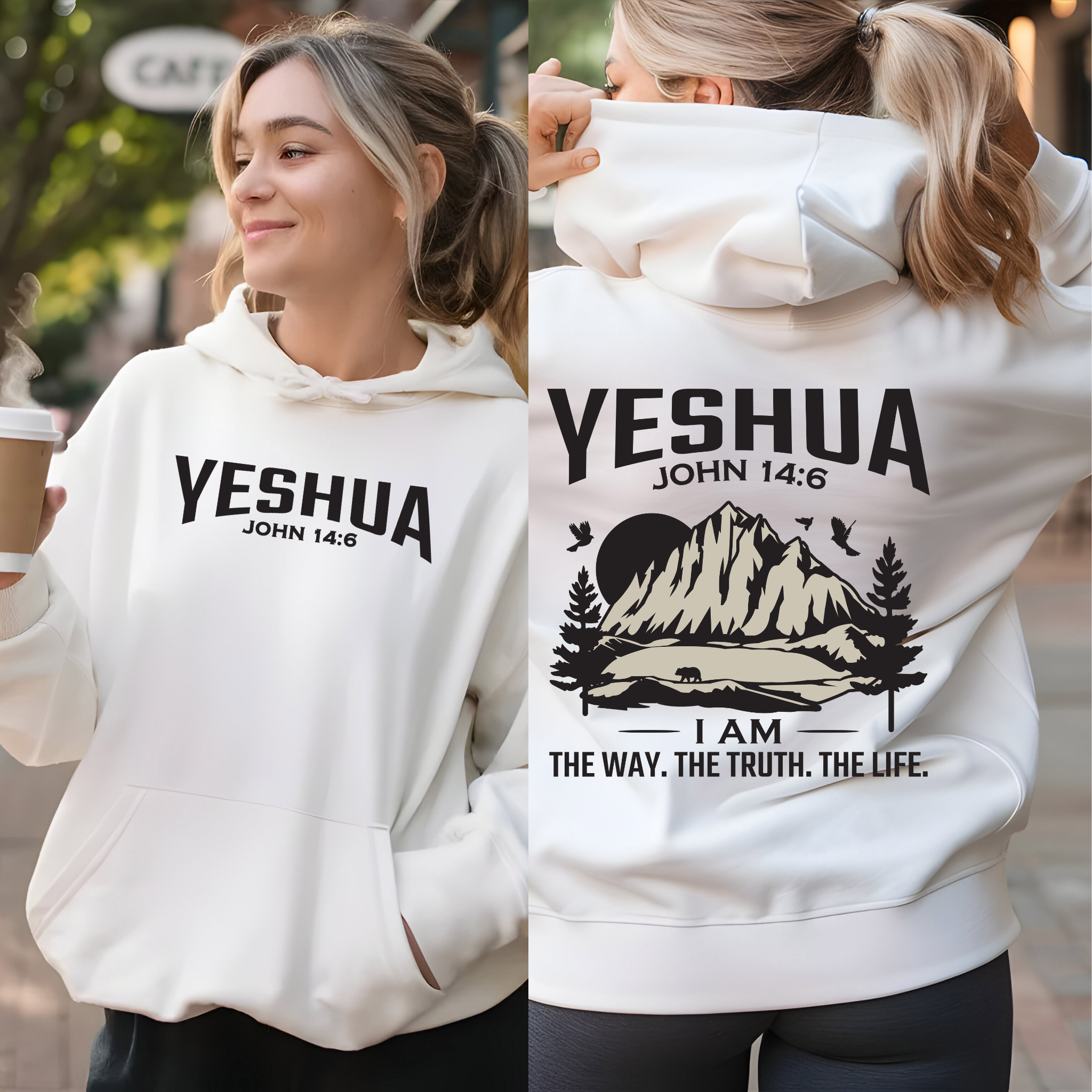 YESHUA Bible Verse John 14:6 Heavy Blend Hooded Sweatshirt, Unisex Hoodie, Christian Sweatshirt, Religious Apparel, Inspirational Clothing