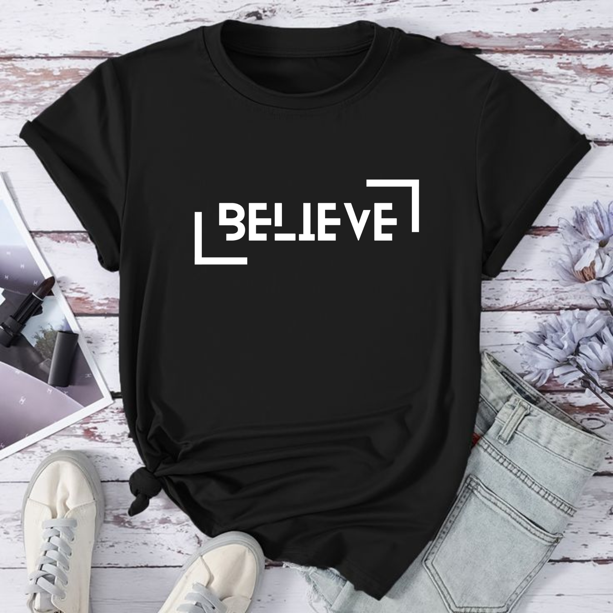 Believe Optical Illusion T-shirt