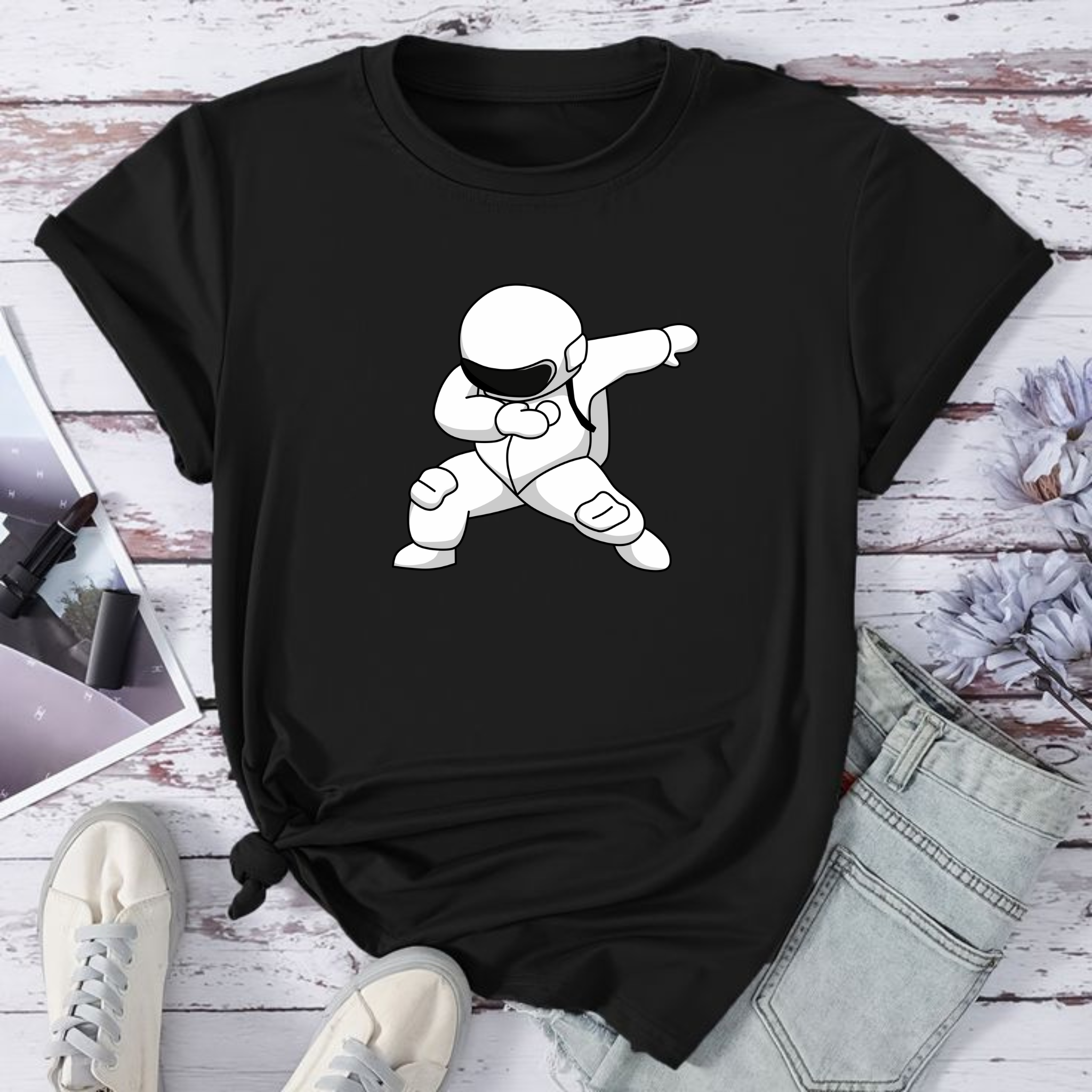 "Dabbing Astronaut" Fun Graphic T-Shirt