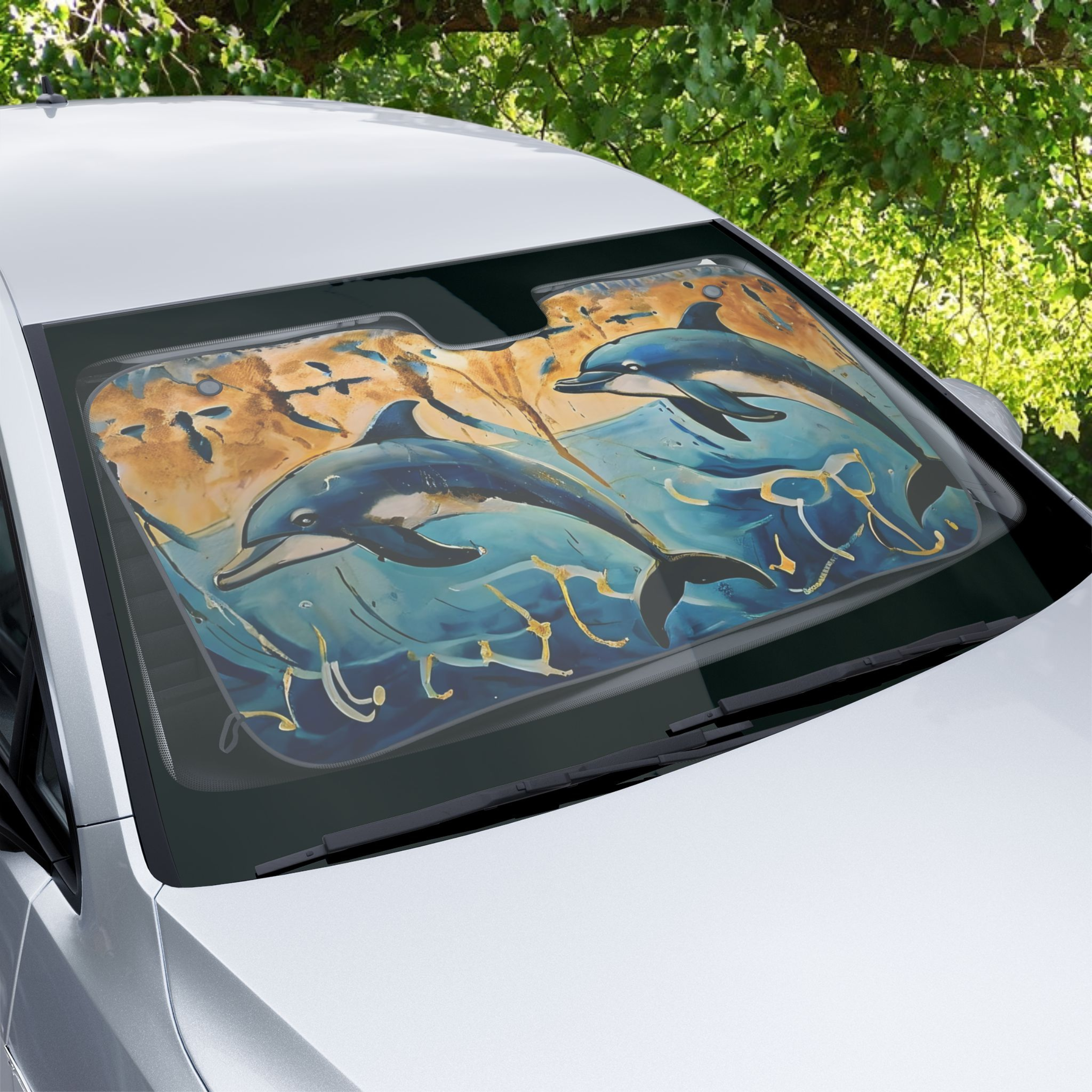 Dolphins Fresco Minoan Art Sun Shade Dolphins Fresco Minoan Art Sun Shade