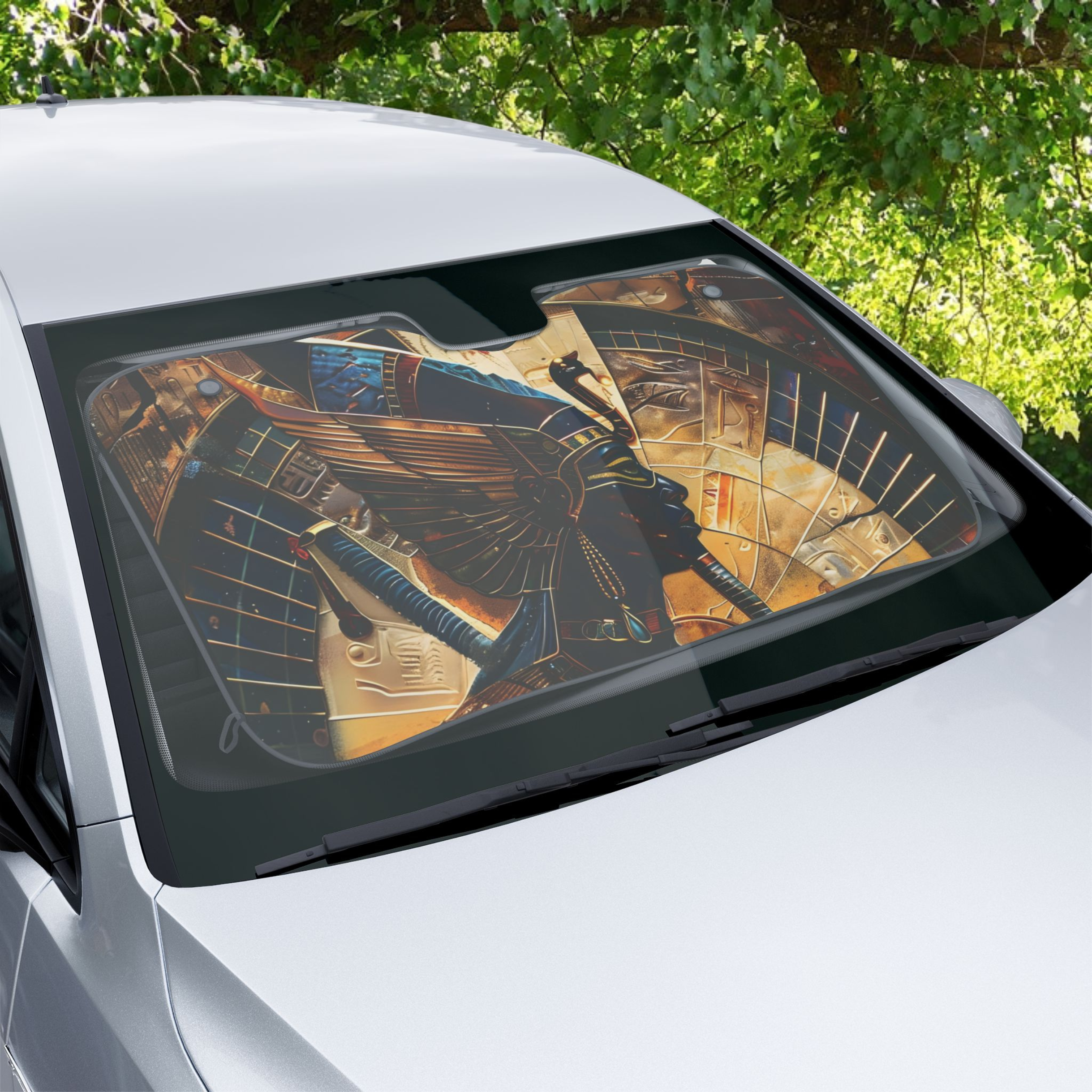 Egyptian Pharaoh in Temple Car Sun Shade