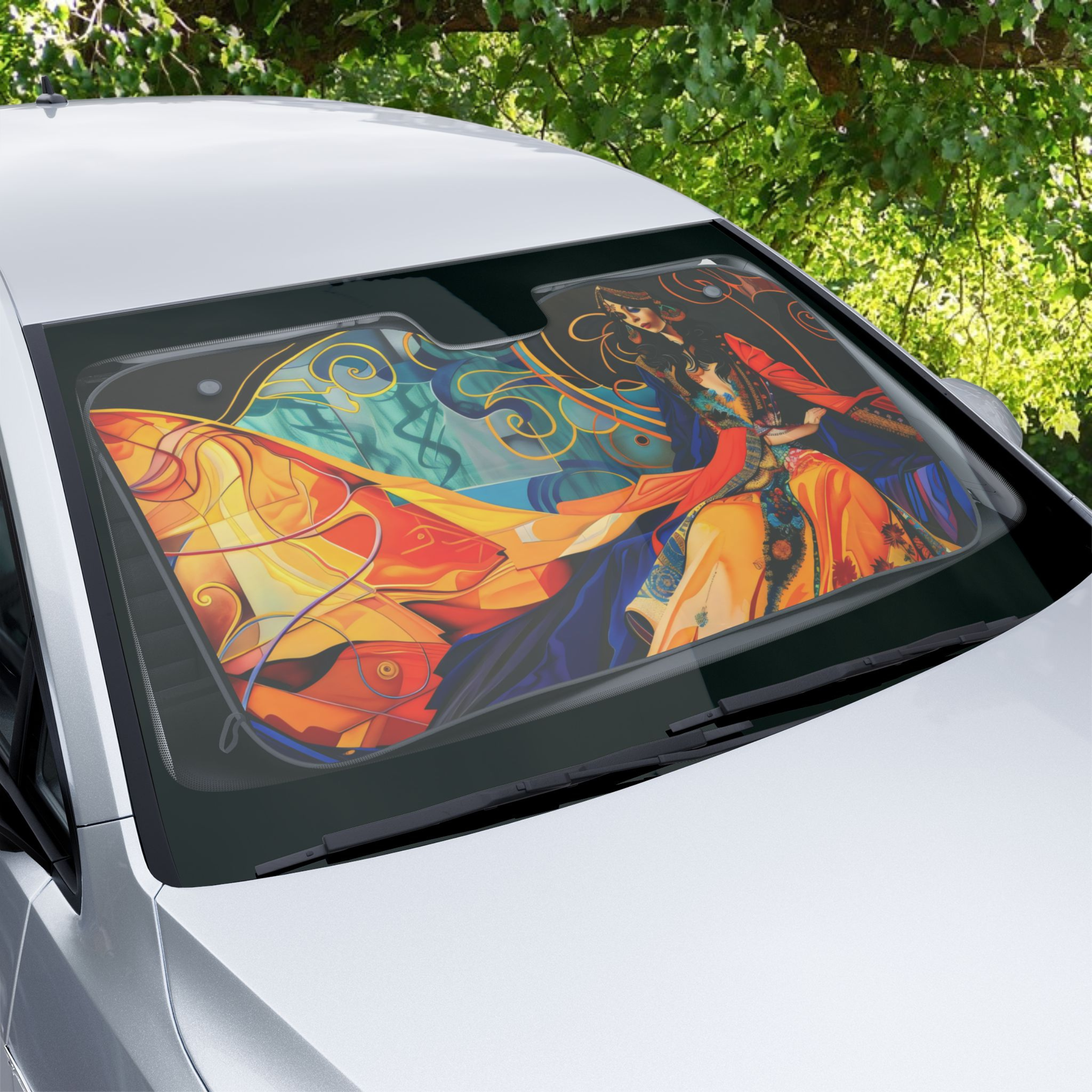 Arabian Princess Abstract Colorful Art Car Sun Shade