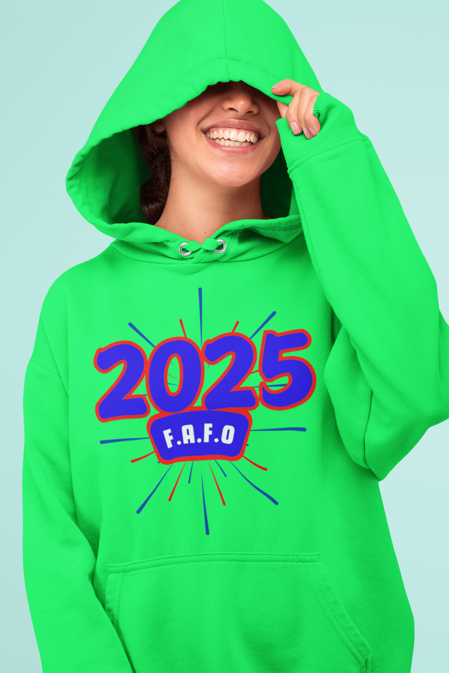 "F.A.F.O." Three-Panel Unisex Fleece Hoodie product thumbnail image