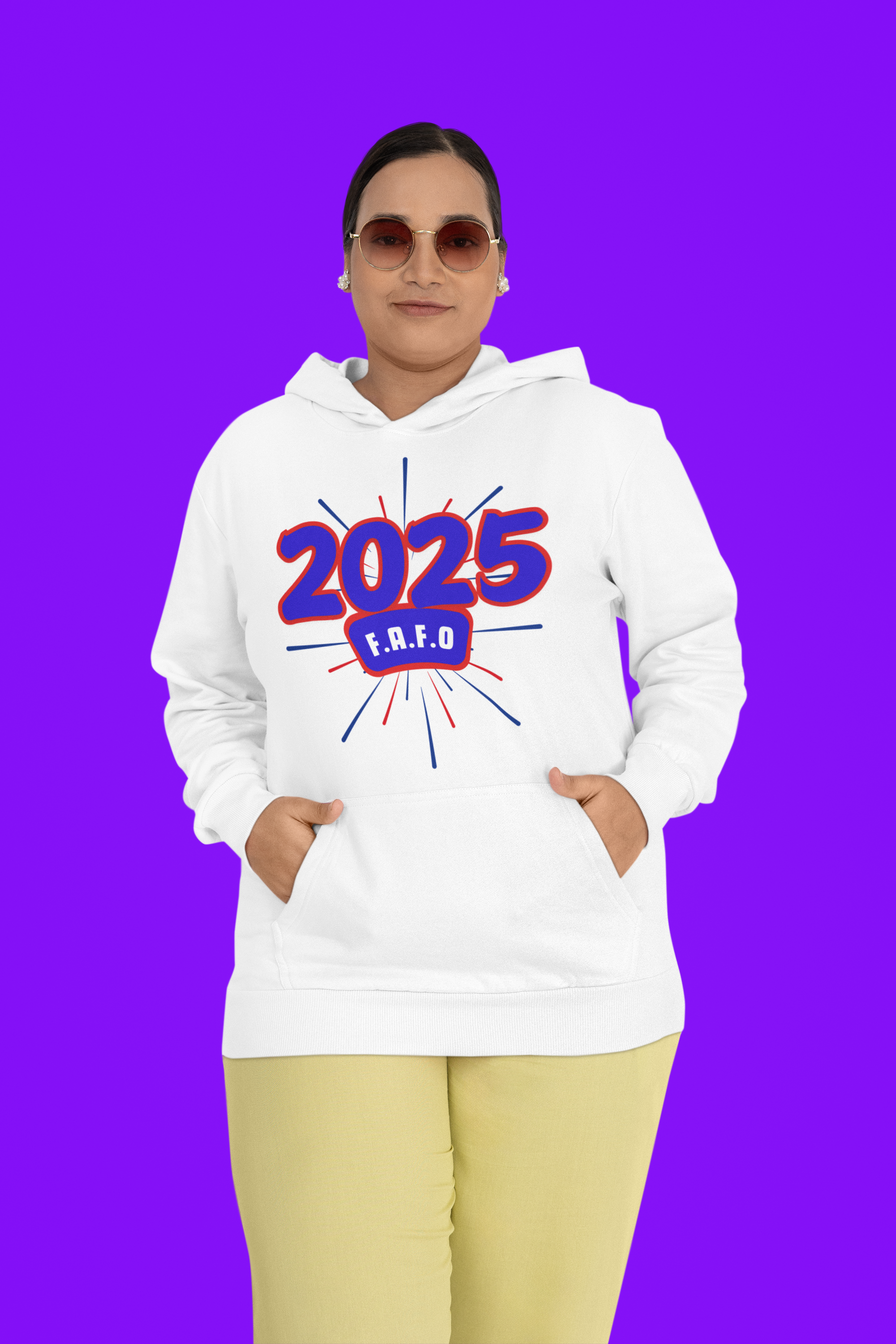 "F.A.F.O." Three-Panel Unisex Fleece Hoodie product thumbnail image