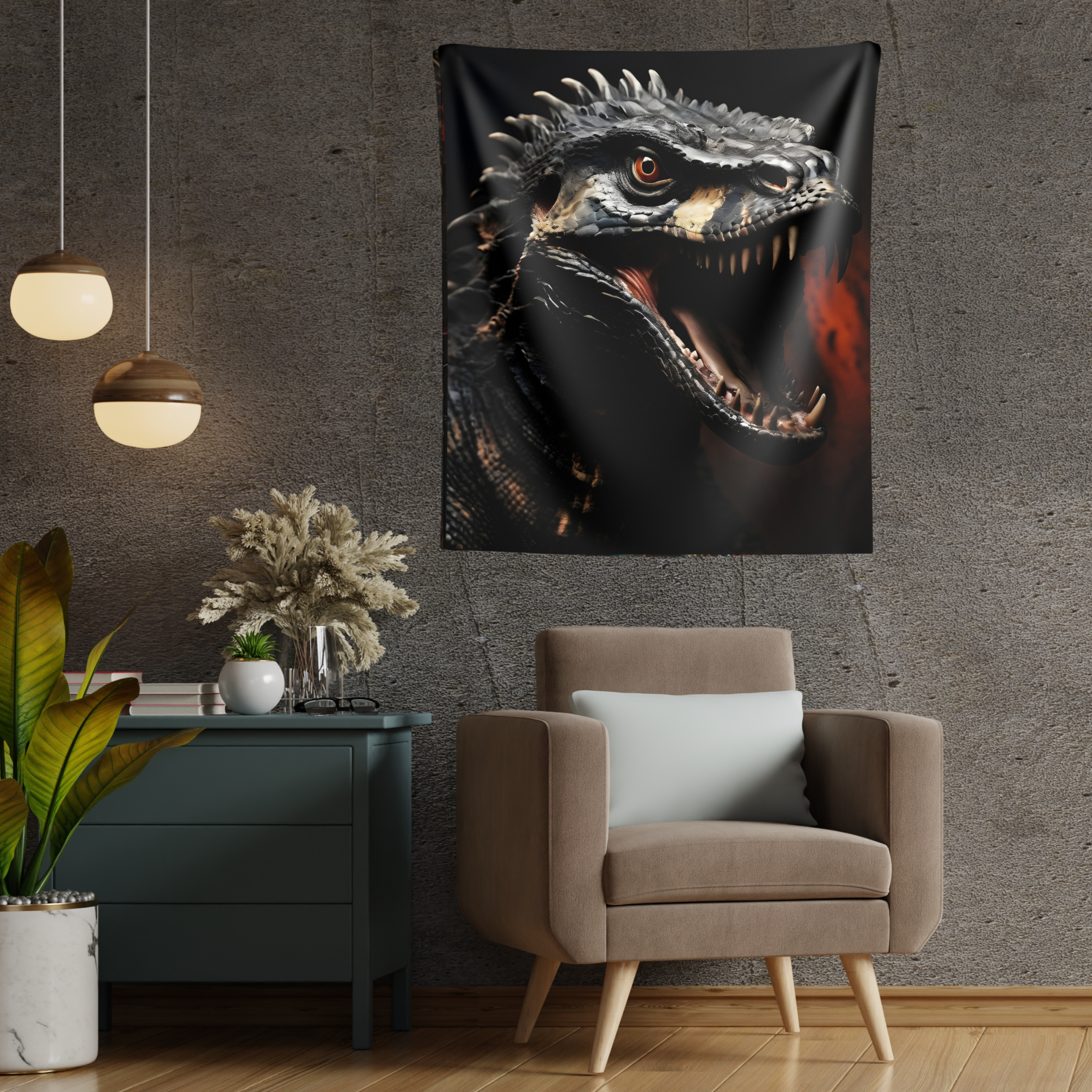 Fierce Komodo Dragon Wall Tapestries
