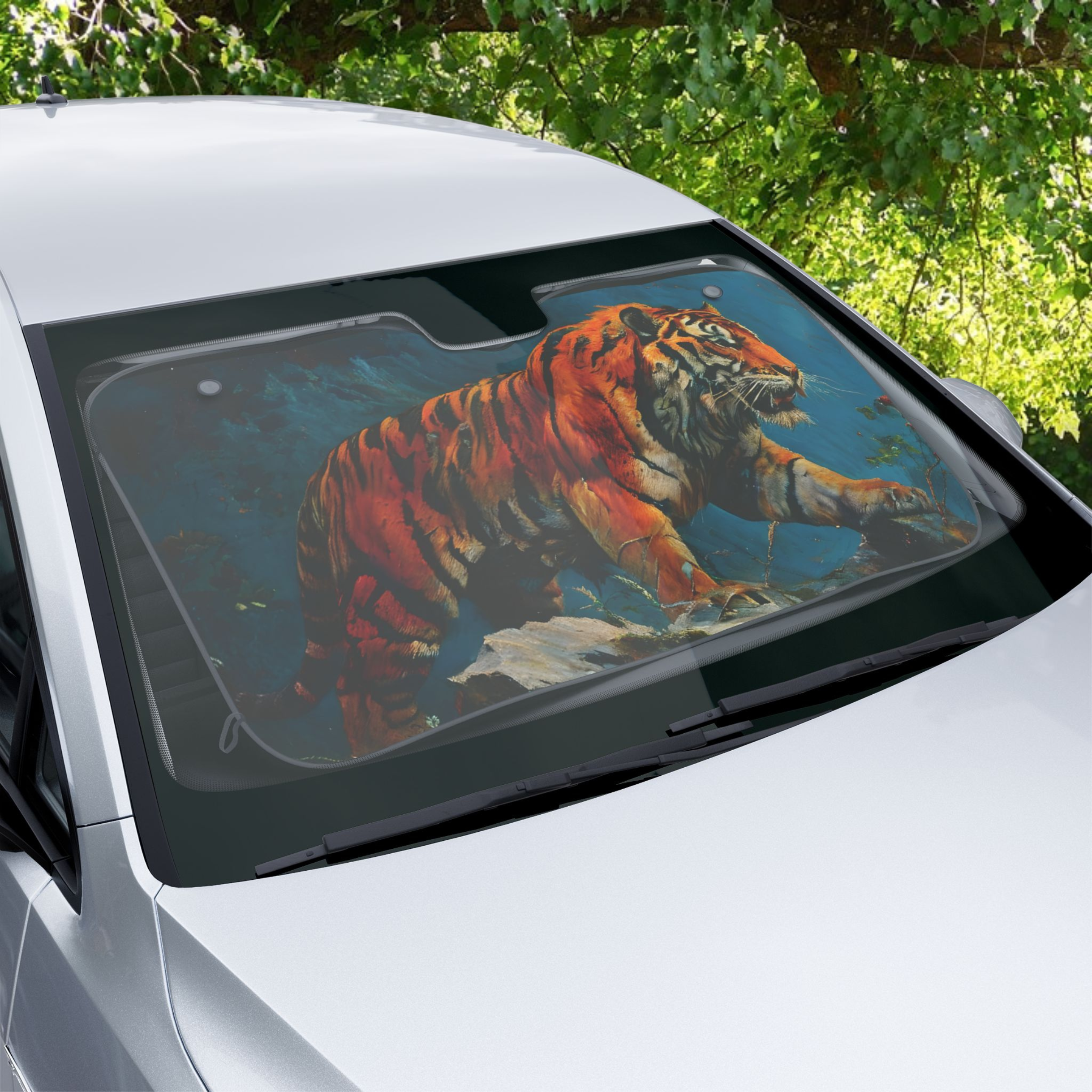 Fierce Tiger Car Sun Shade