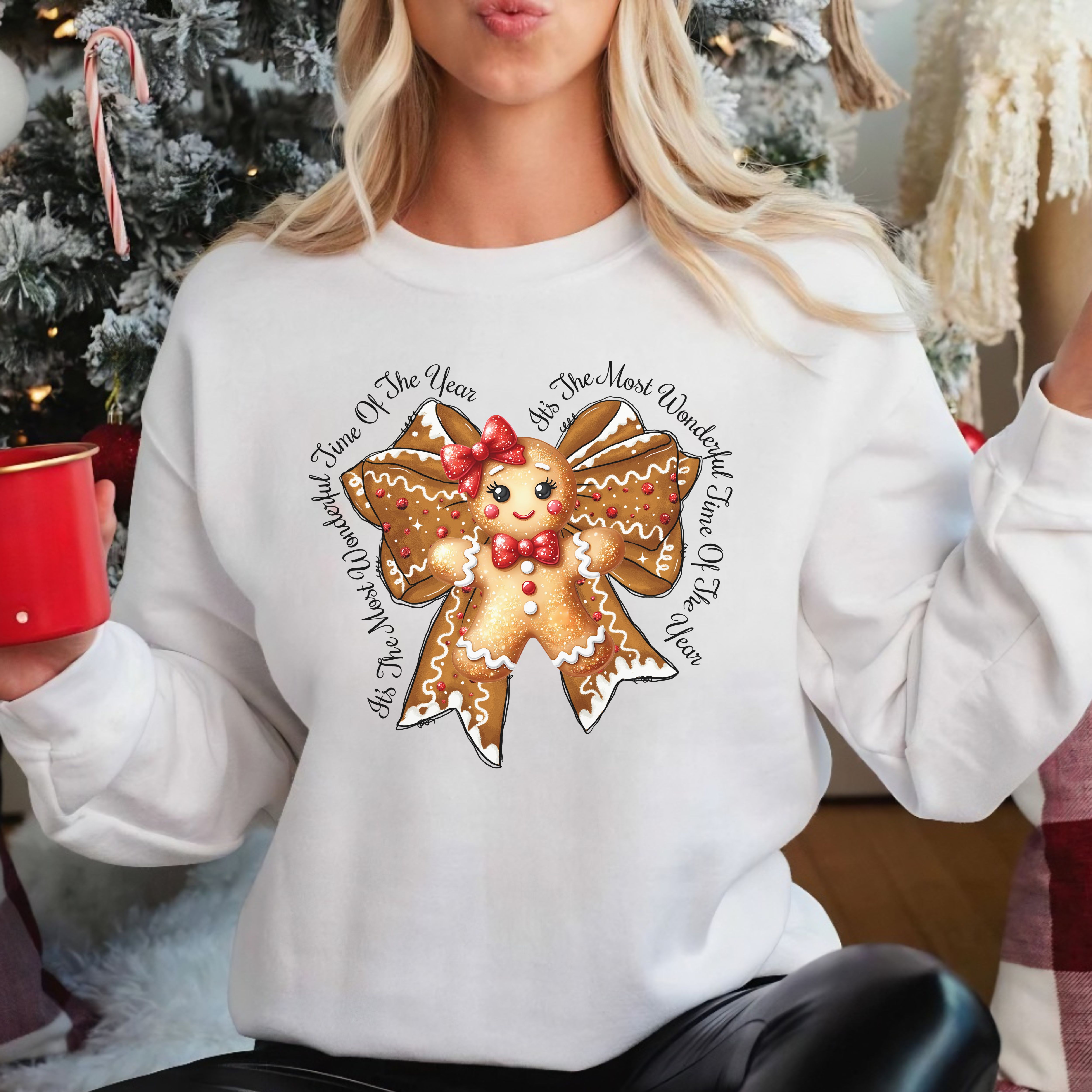 Gingerbread Bow Sweatshirt - Cozy Christmas Jumper, Holiday Cookie Lover Gift, Winter Warm Pullover, Festive Baking Top, Unisex Xmas Sweater product thumbnail image Gingerbread Bow Sweatshirt - Cozy Christmas Jumper, Holiday Cookie Lover Gift, Winter Warm Pullover, Festive Baking Top, Unisex Xmas Sweater product thumbnail image