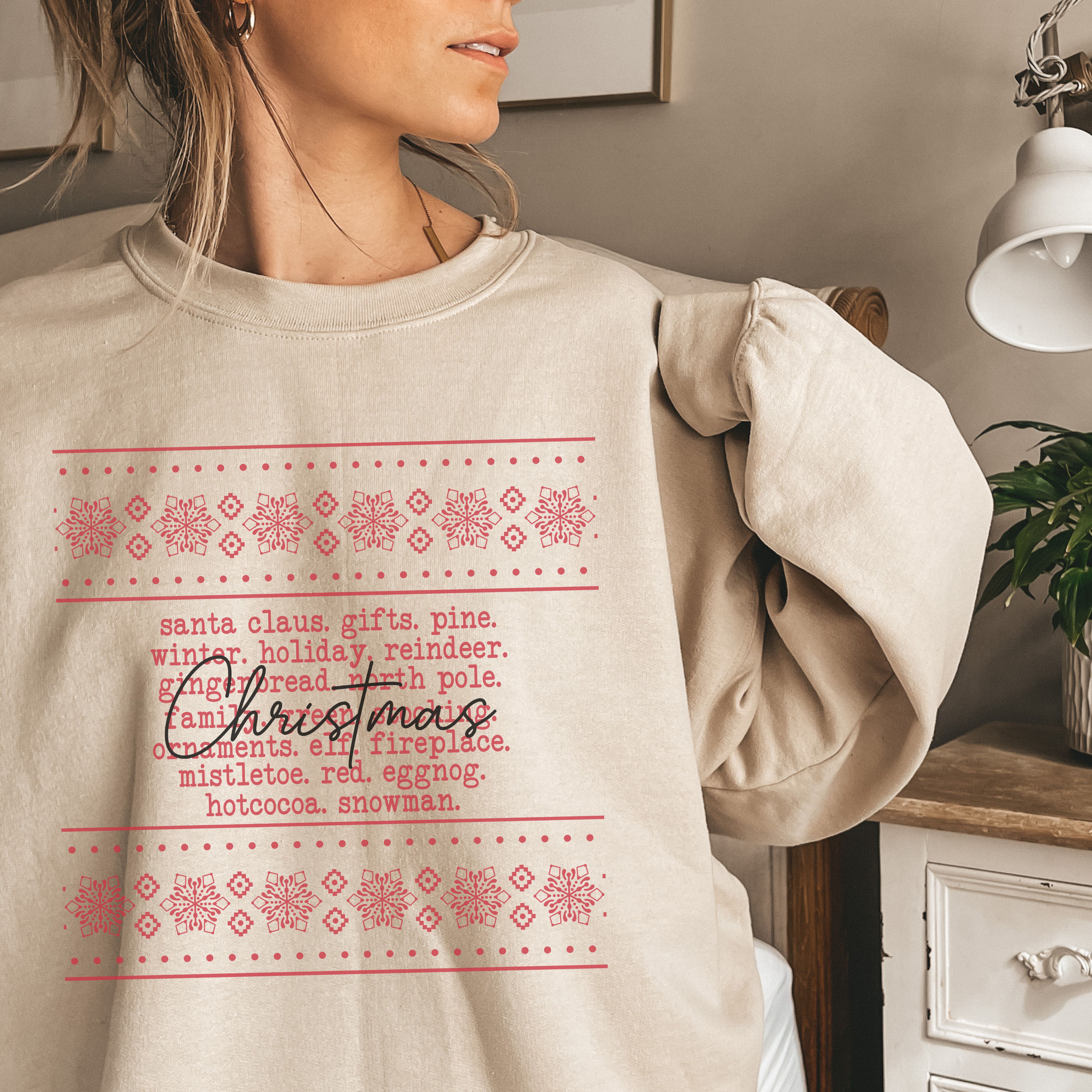Christmas Words Unisex Sweatshirt, Holiday Crewneck Jumper, Xmas Sweater for Men and Women, Festive Pullover, Christmas Gift Idea product thumbnail image Christmas Words Unisex Sweatshirt, Holiday Crewneck Jumper, Xmas Sweater for Men and Women, Festive Pullover, Christmas Gift Idea product thumbnail image