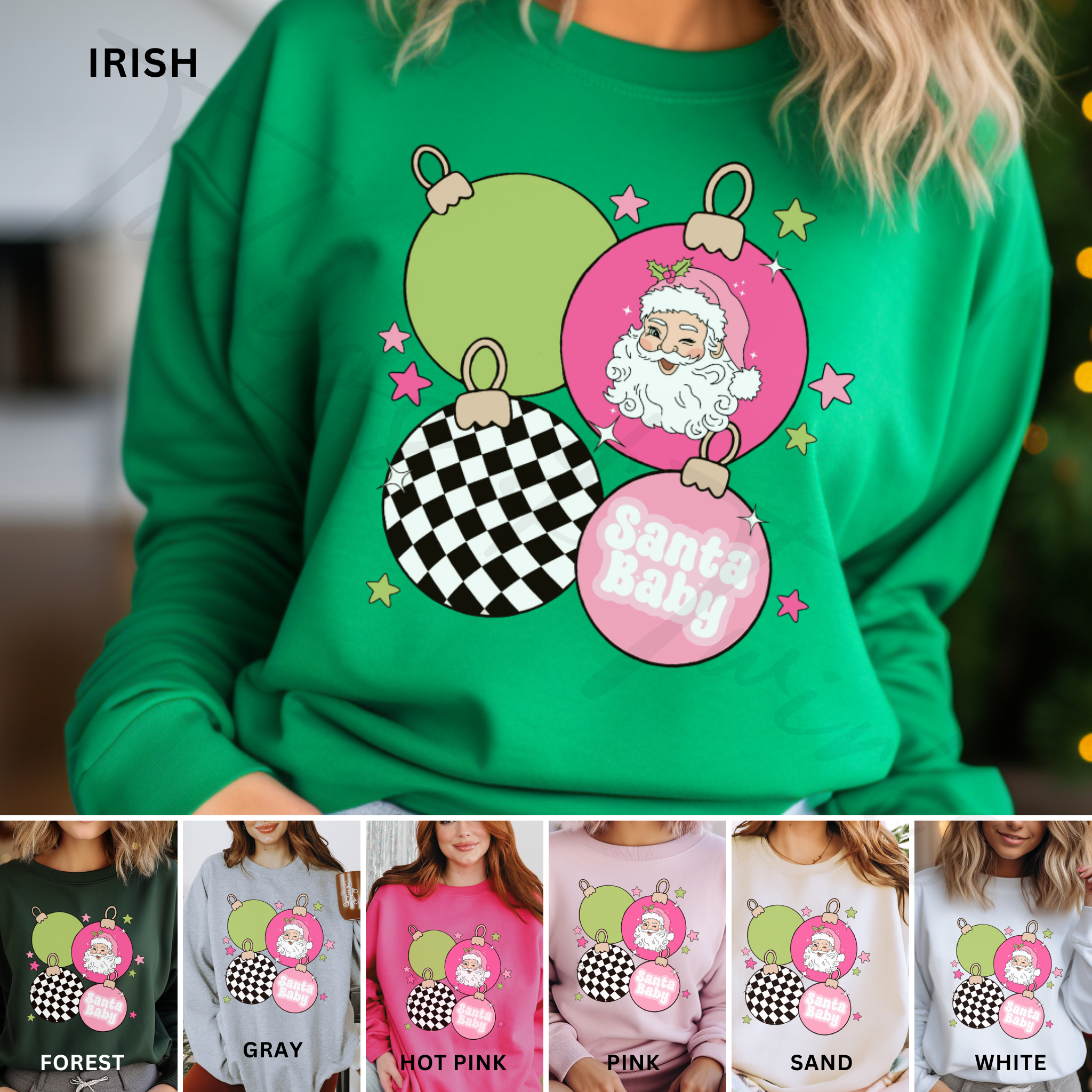 Santa Baby Christmas Sweatshirt | Retro Christmas Hoodie | Pink Christmas Sweatshirt | Santa Baby Shirt  | Retro Santa Christmas