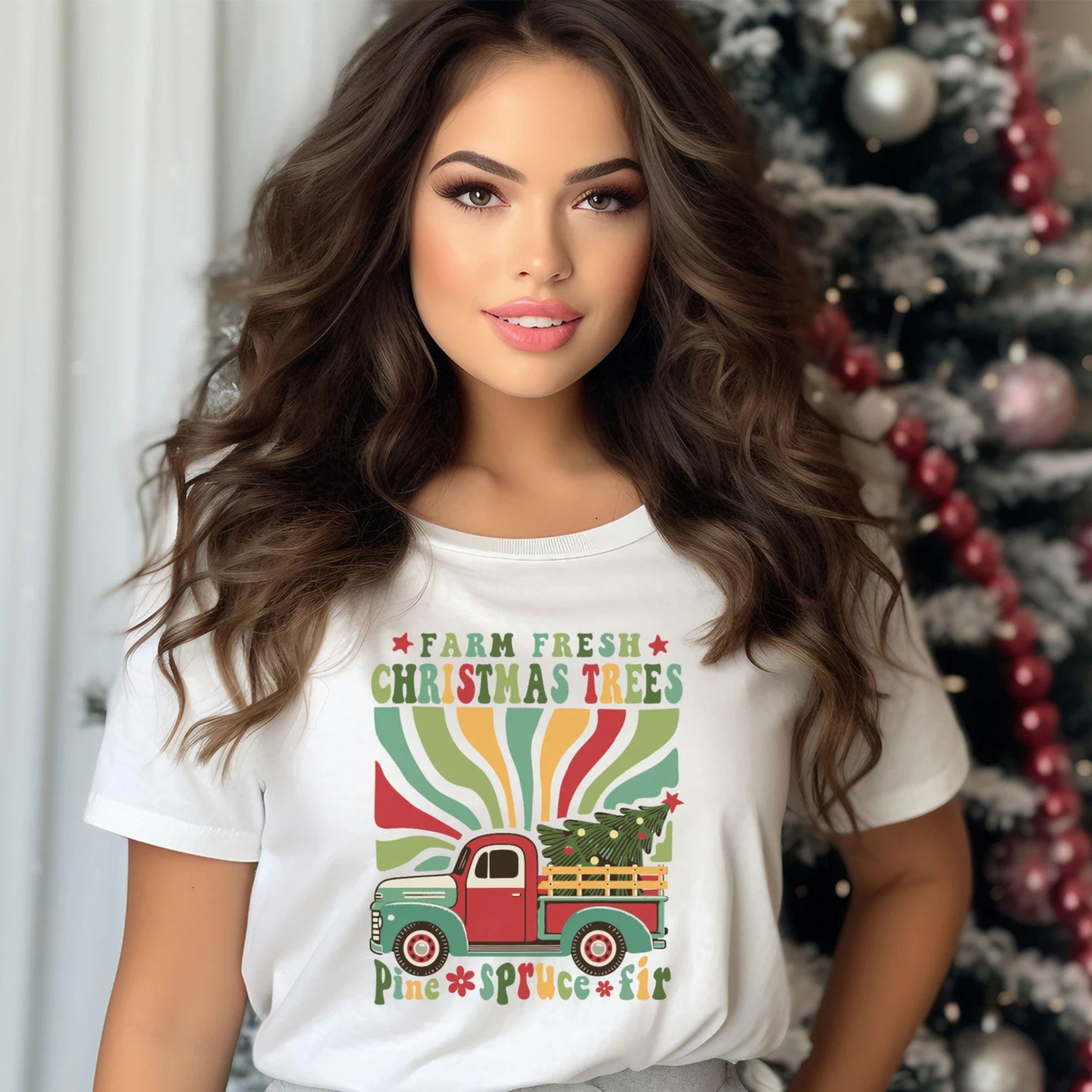 Boho Farm Fresh Christmas Tree Tee