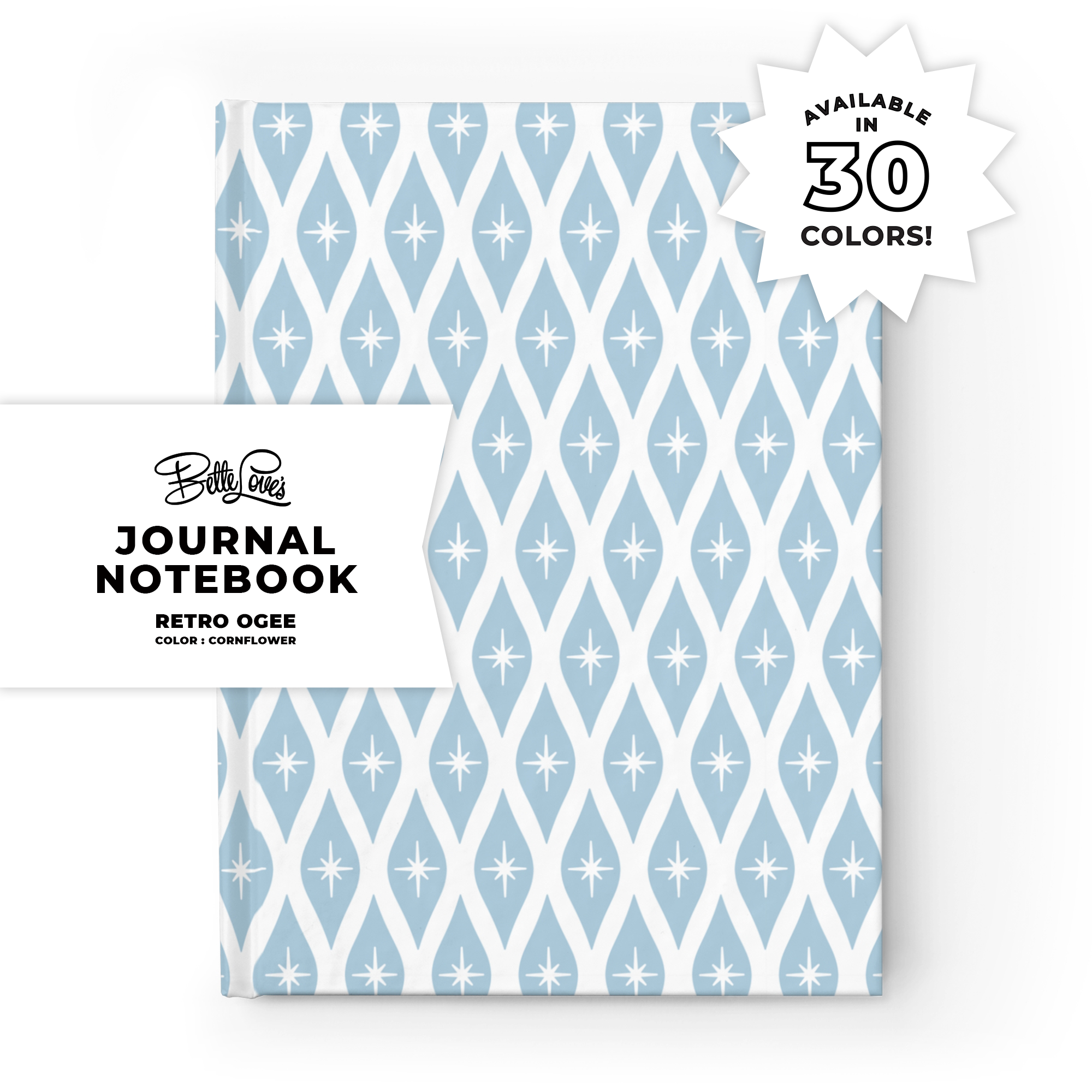 Retro Ogee Journal in Cornflower Retro Ogee Journal in Cornflower