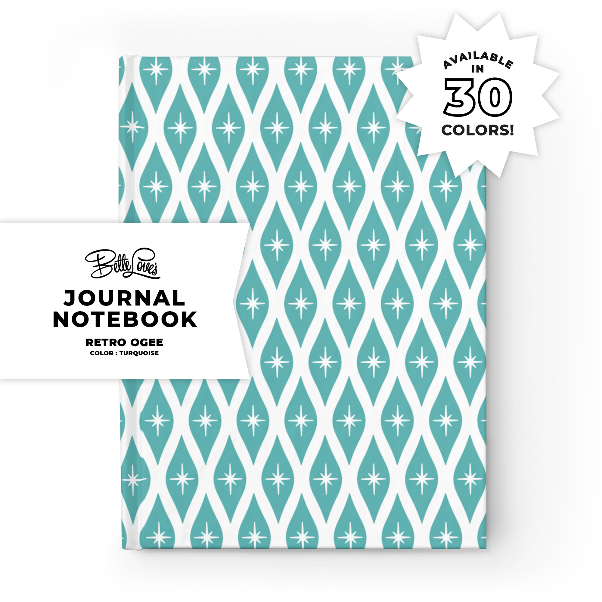 Retro Ogee Journal in Turquoise Retro Ogee Journal in Turquoise