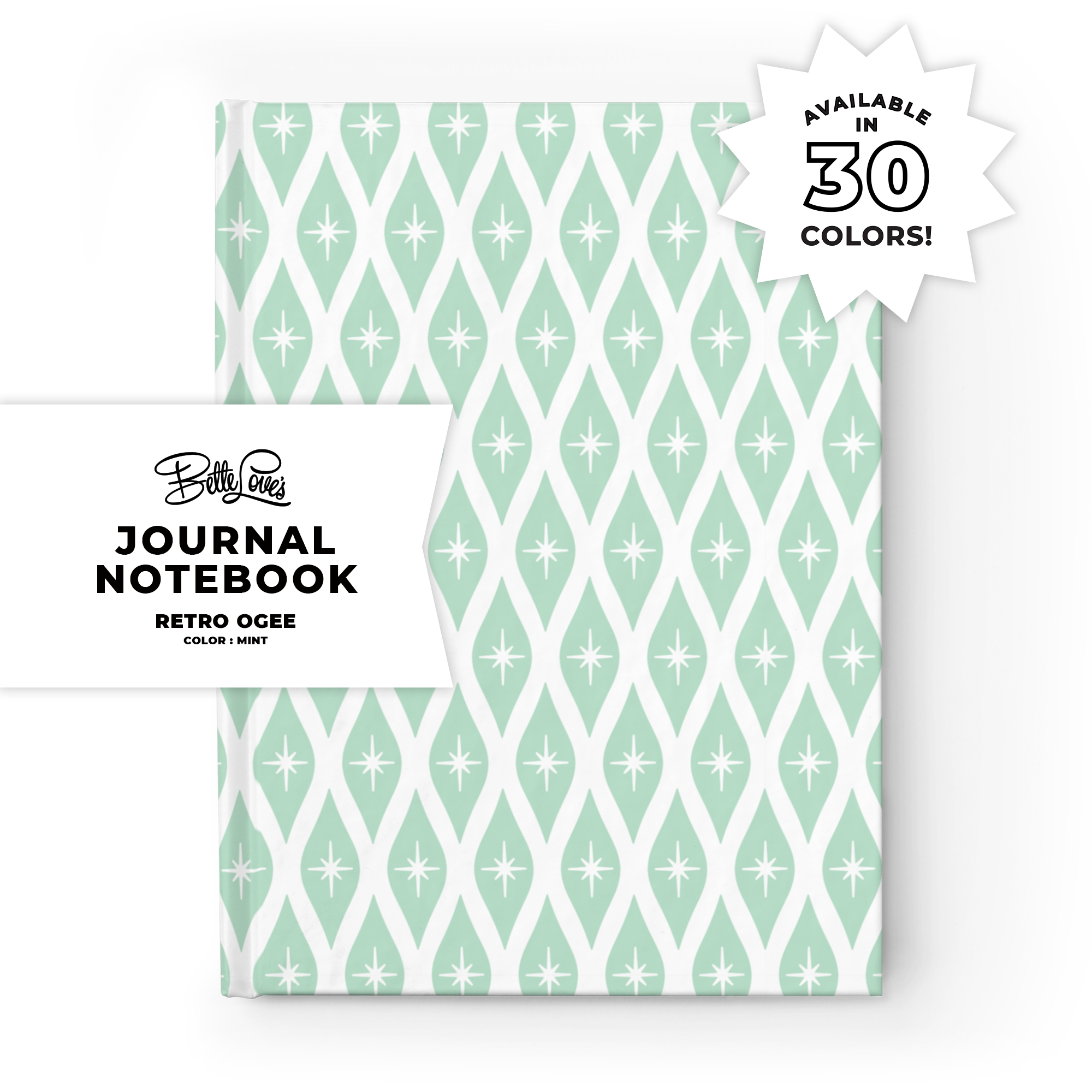 Retro Ogee Journal in Mint