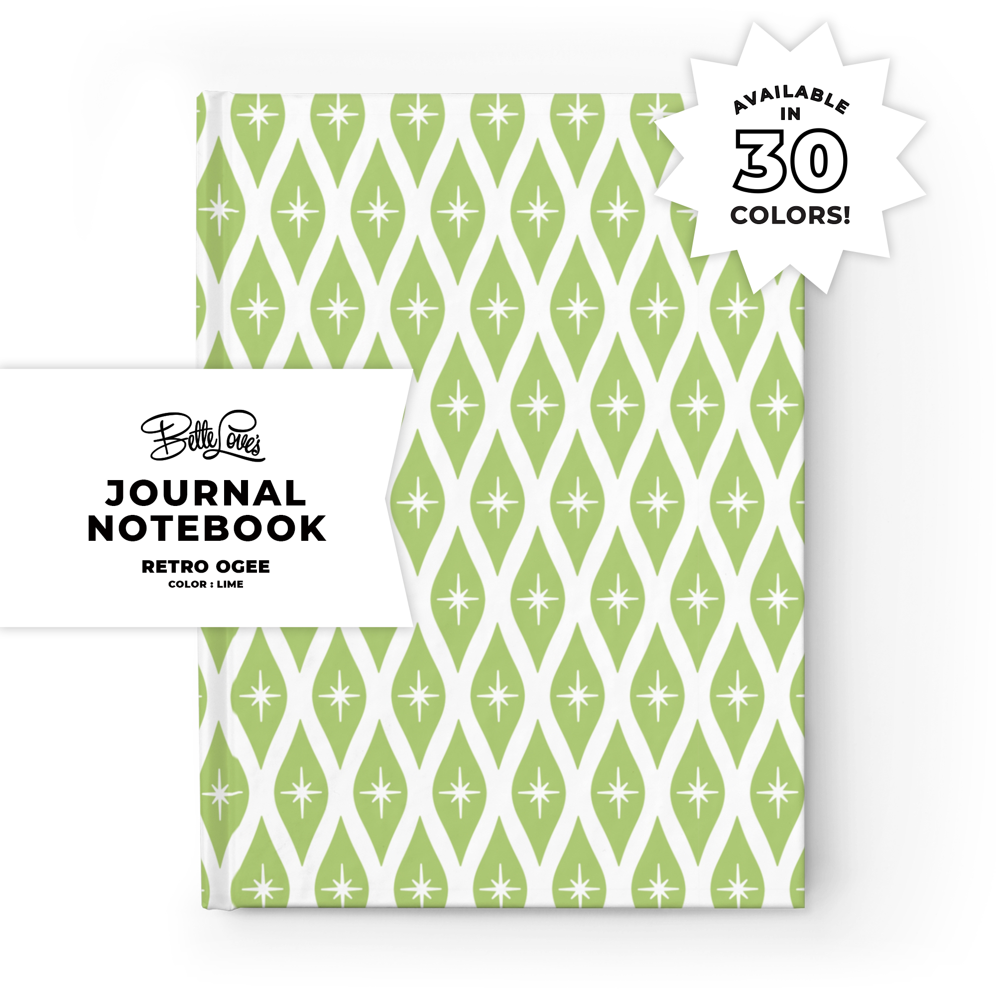Retro Ogee Journal in Lime
