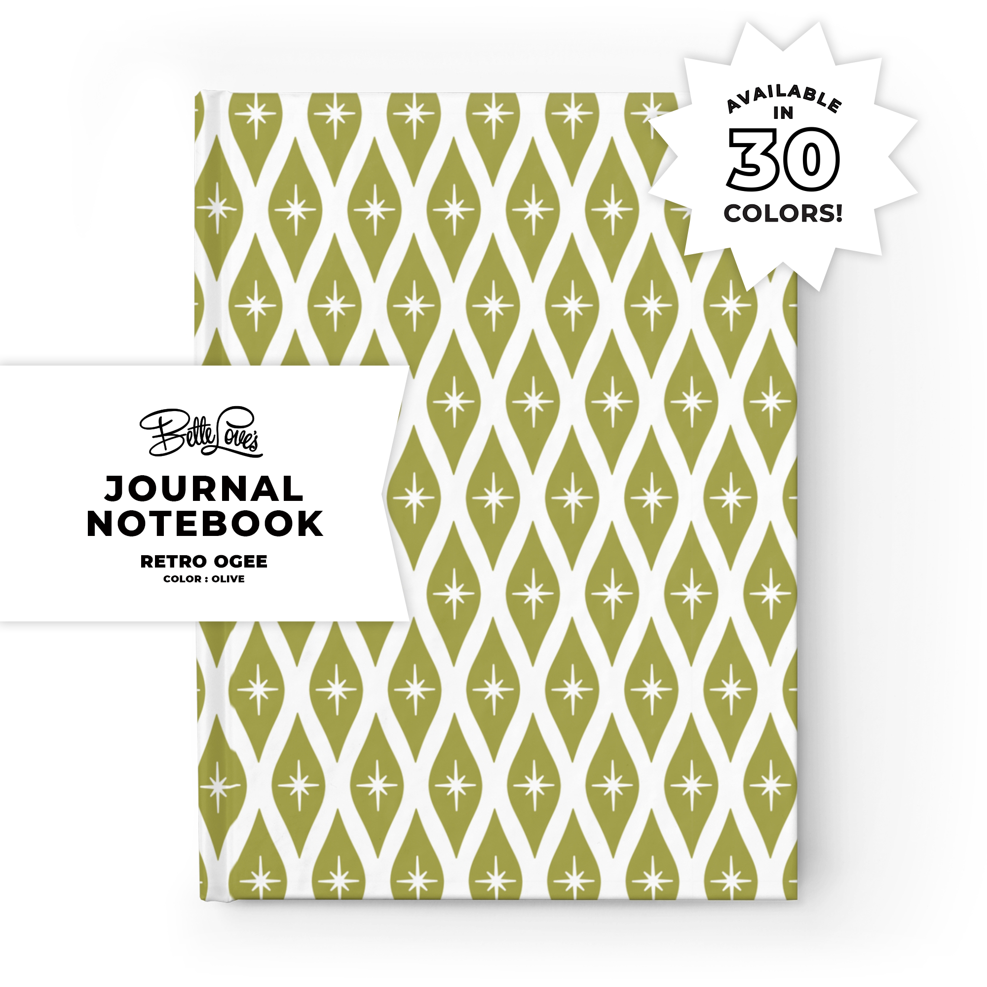 Retro Ogee Journal in Olive