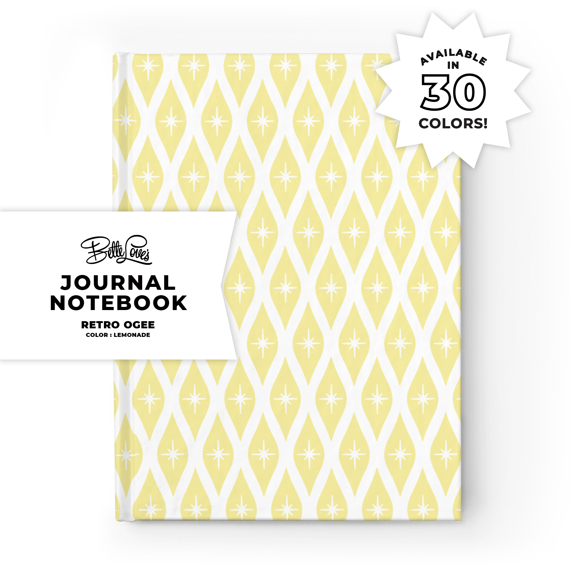 Retro Ogee Journal in Lemonade
