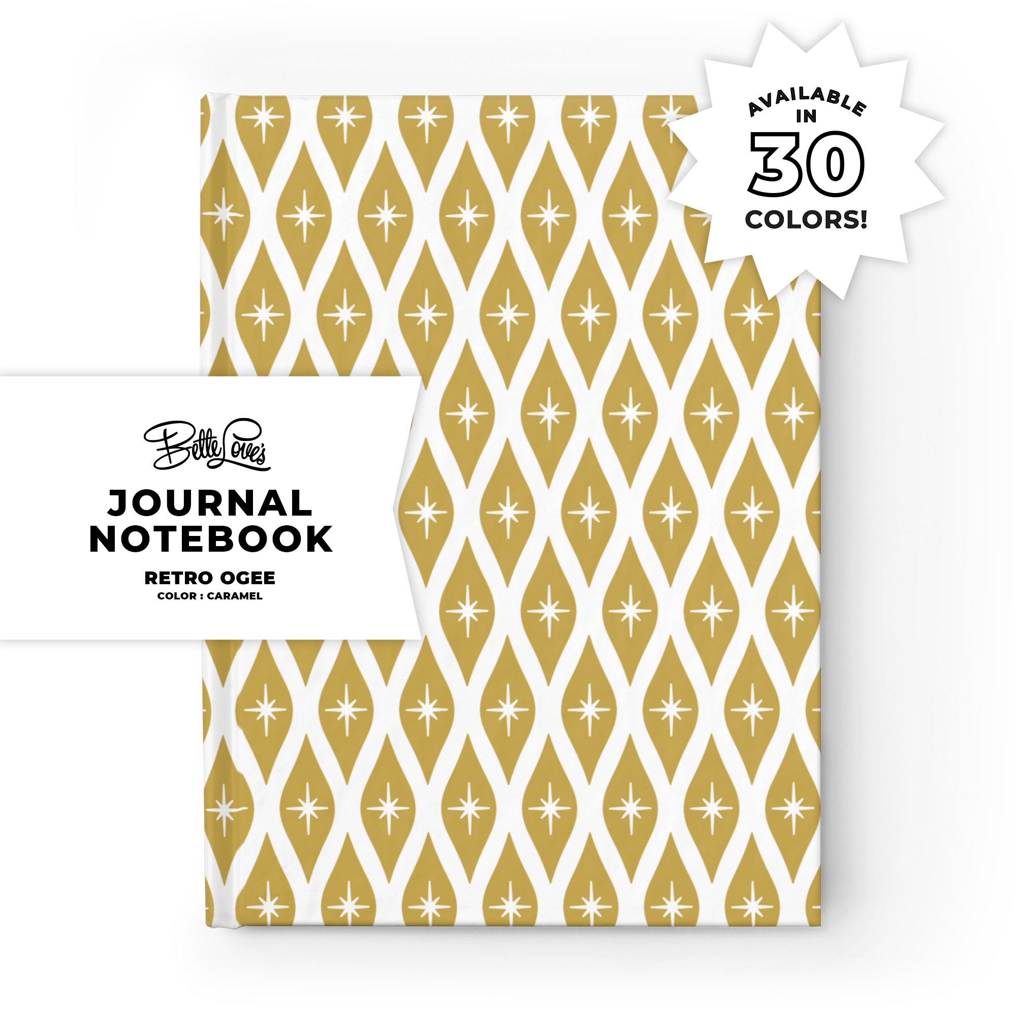 Retro Ogee Journal in Caramel