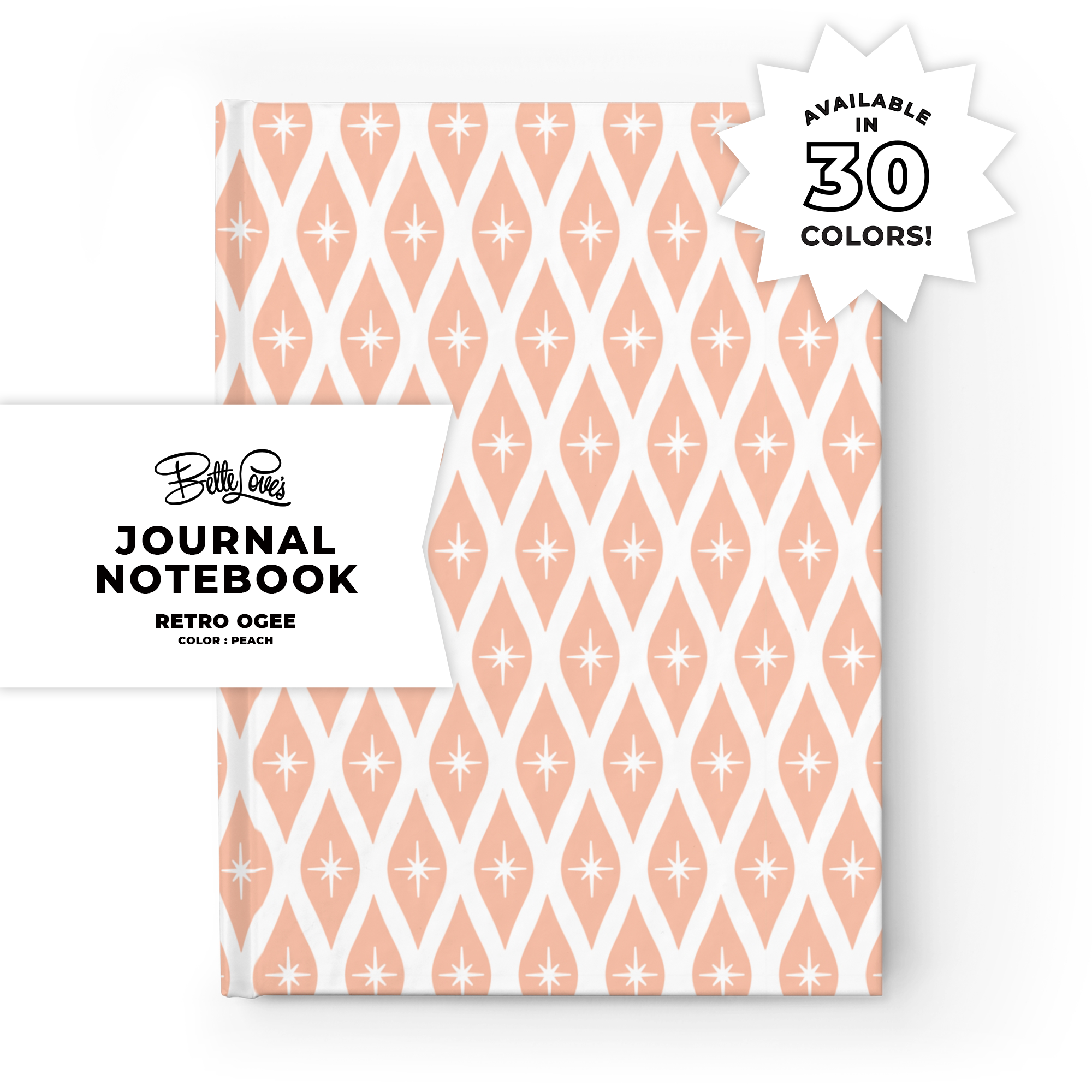 Retro Ogee Journal in Peach