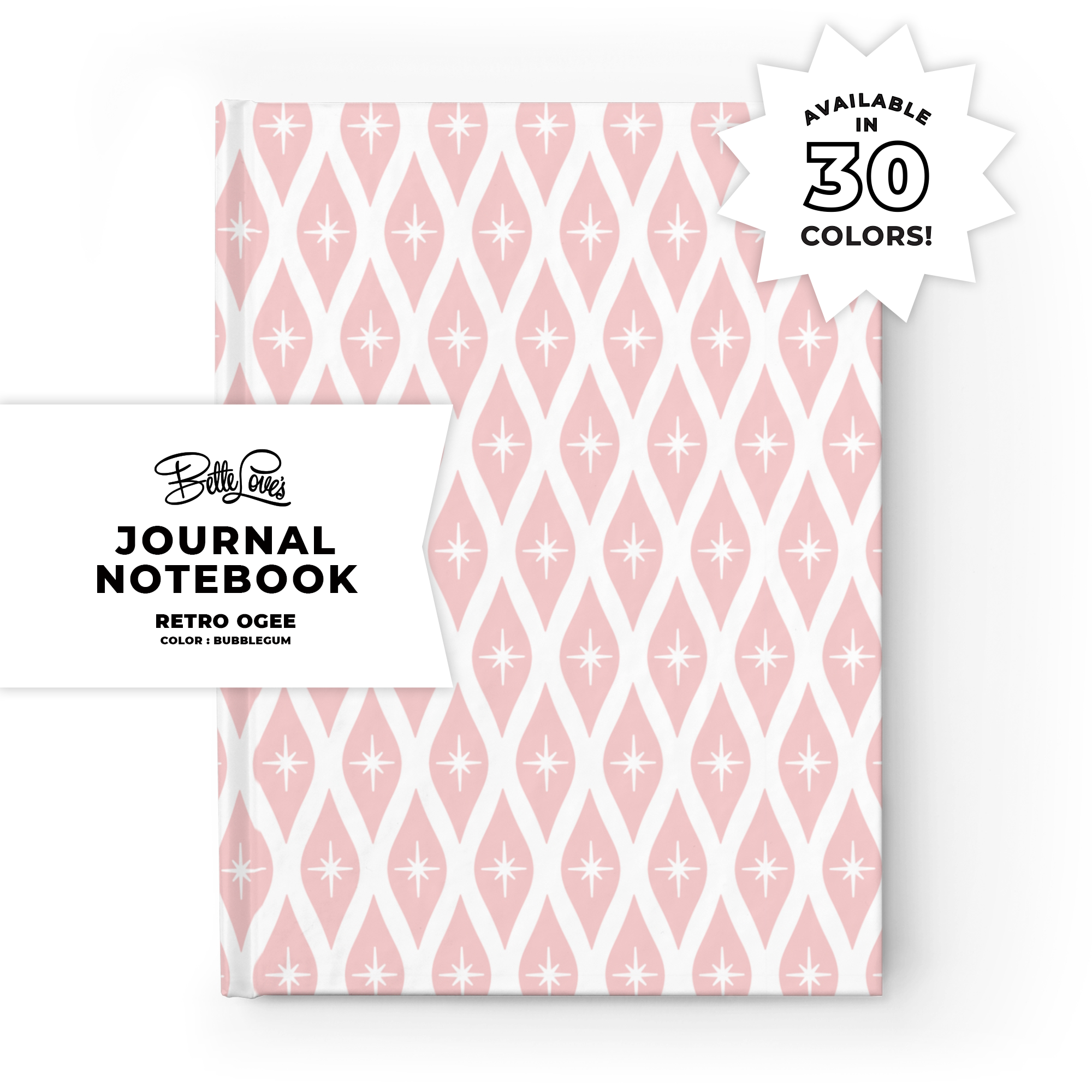 Retro Ogee Journal in Bubblegum