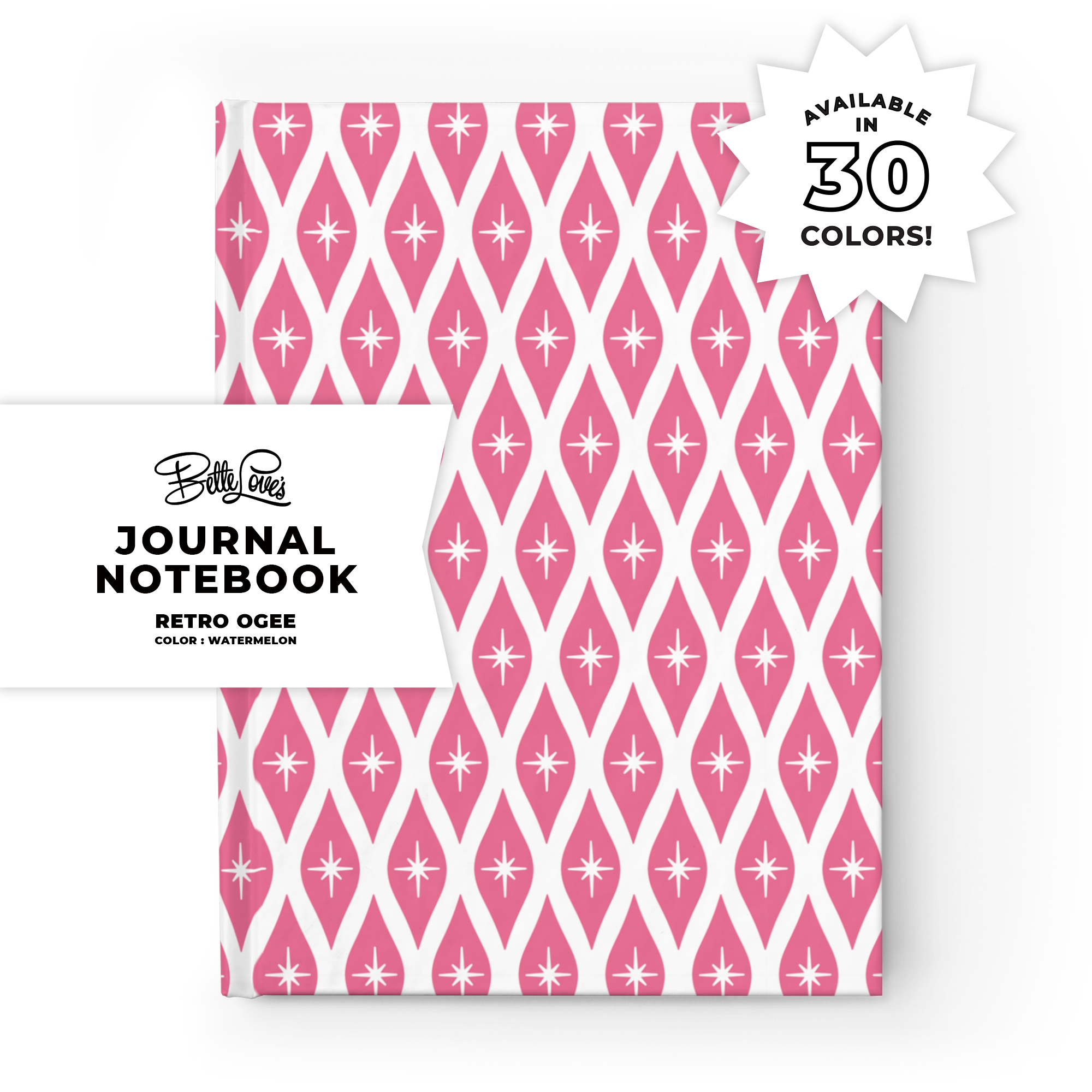 Retro Ogee Journal in Watermelon product thumbnail image Retro Ogee Journal in Watermelon product thumbnail image
