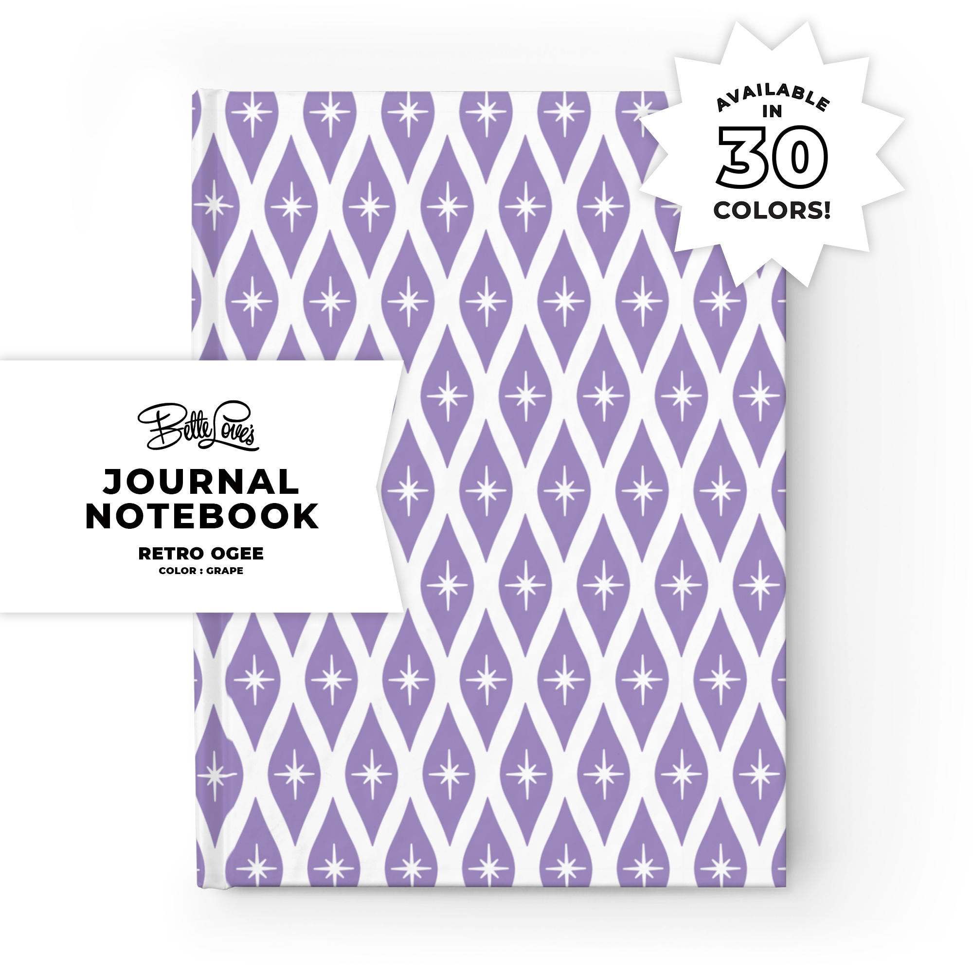 Retro Ogee Journal in Grape Retro Ogee Journal in Grape