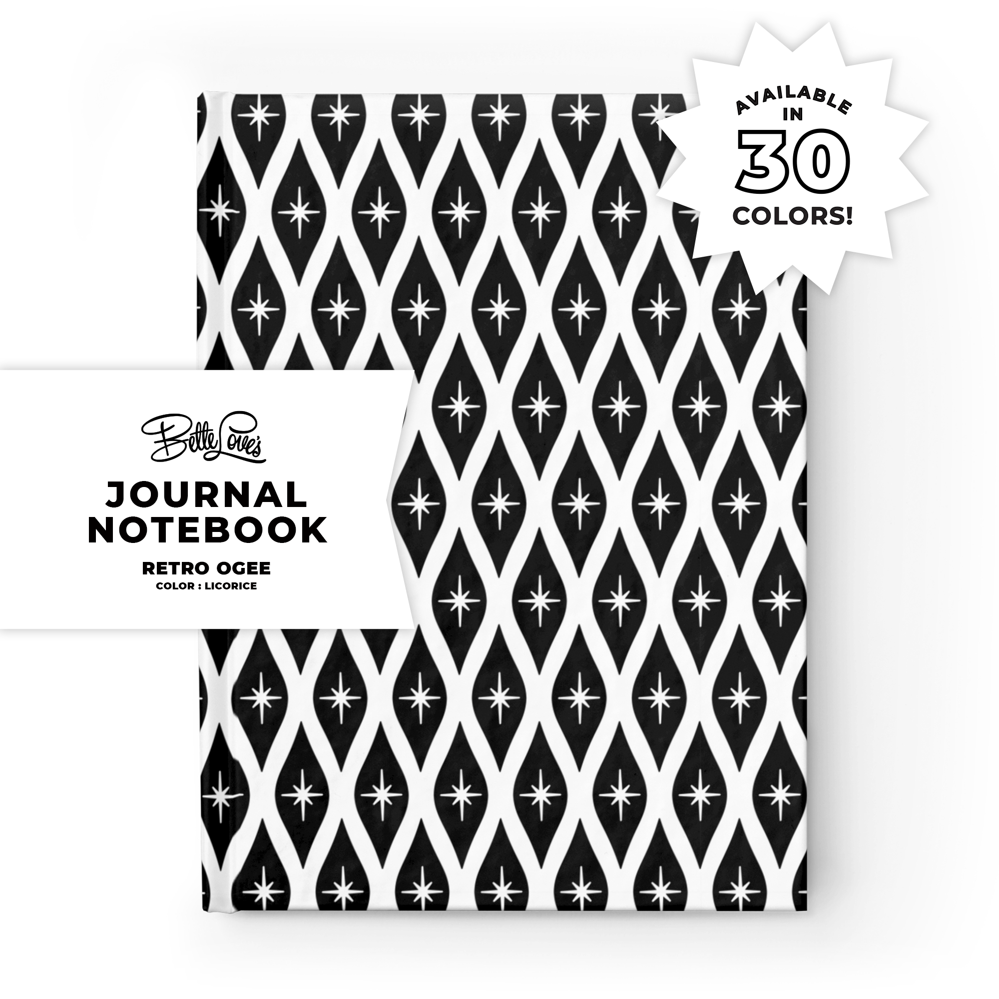 Retro Ogee Journal in Licorice product thumbnail image Retro Ogee Journal in Licorice product thumbnail image