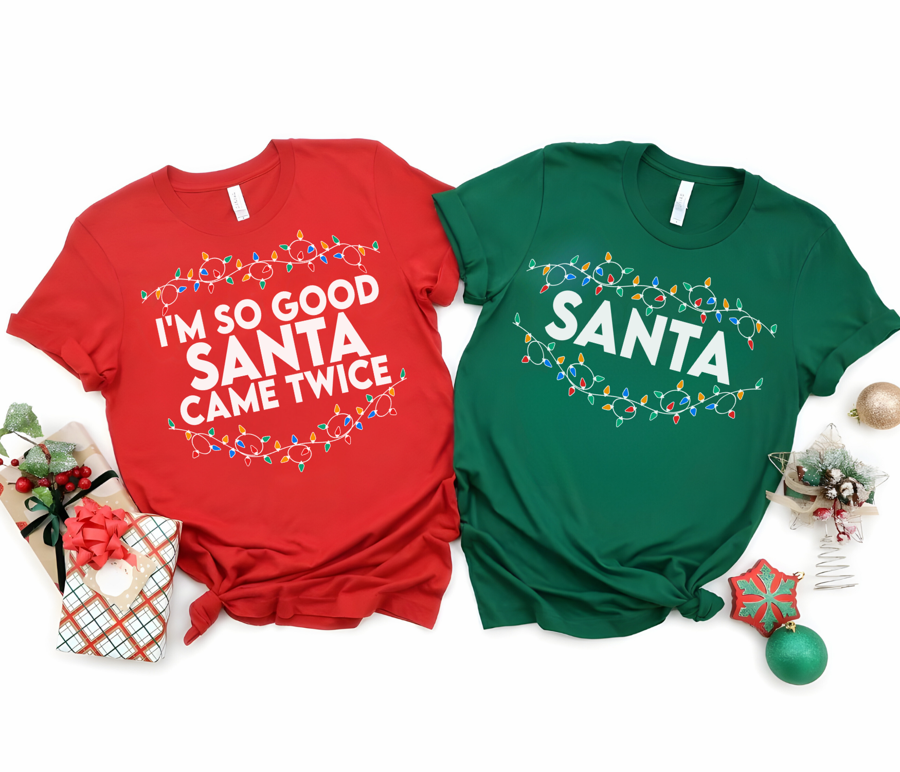 Festive matching couples t-shirt product thumbnail image Festive matching couples t-shirt product thumbnail image