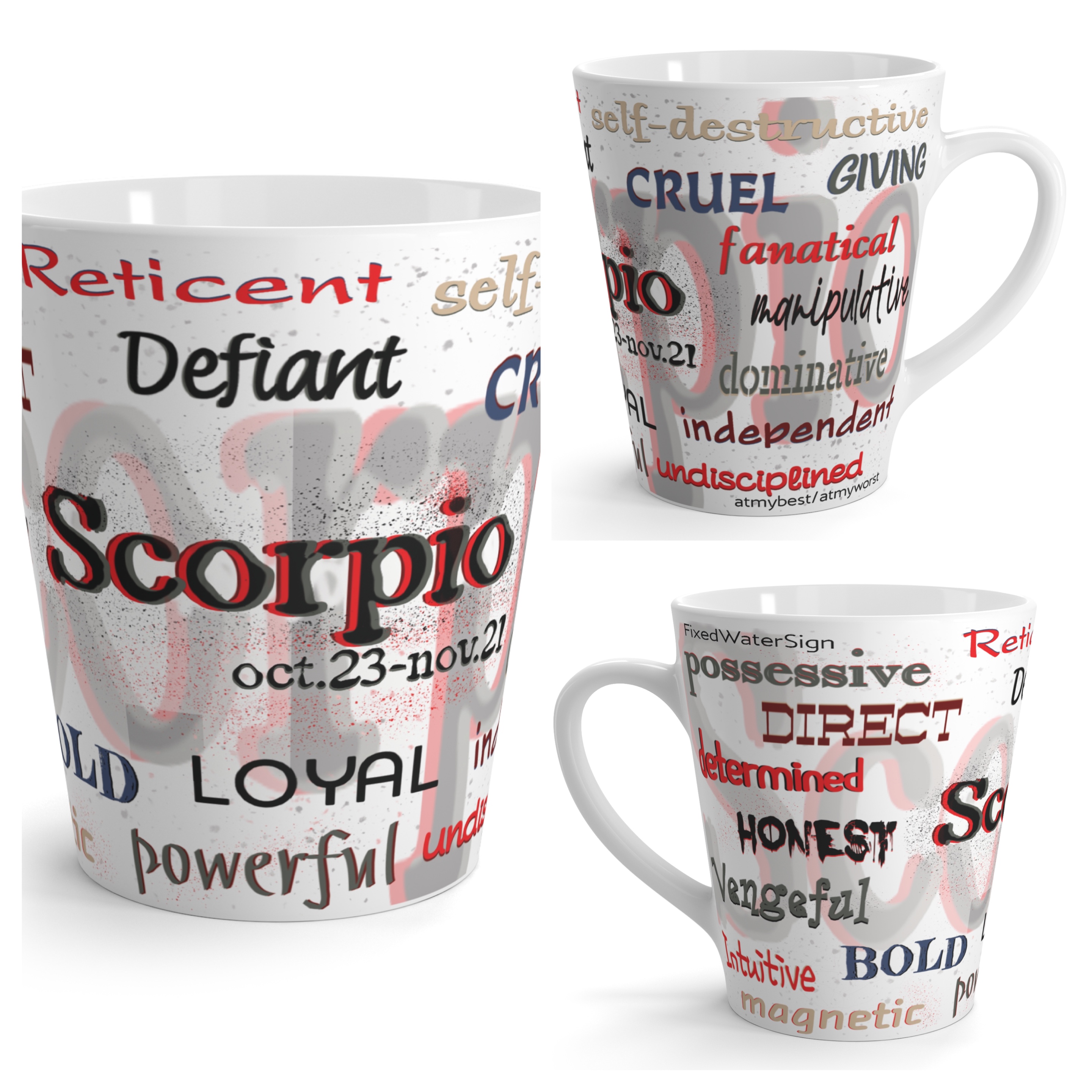 Designed Scorpio Latte Mug 12oz Designed Scorpio Latte Mug 12oz