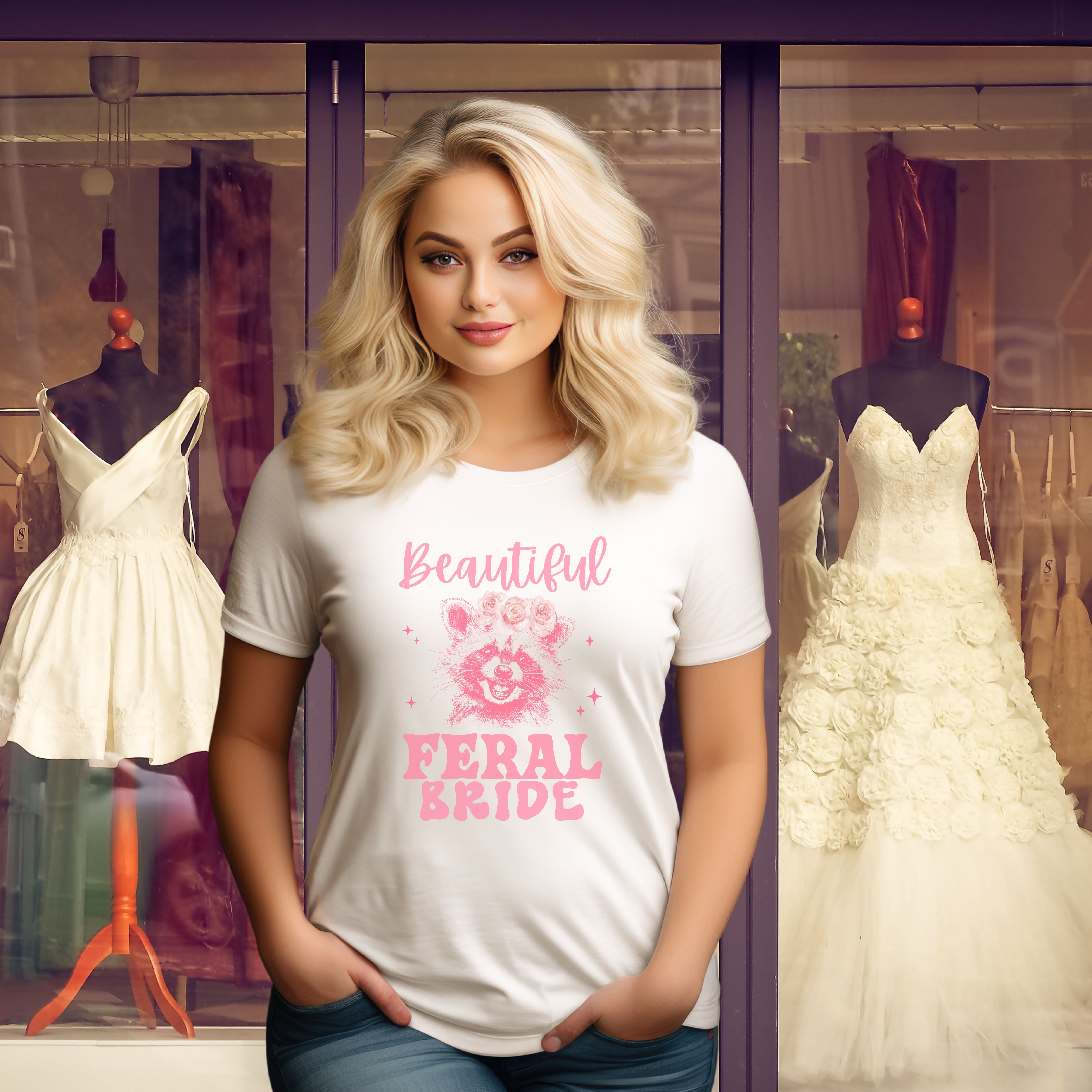Feral Raccoon Bride Tee product thumbnail image Feral Raccoon Bride Tee product thumbnail image