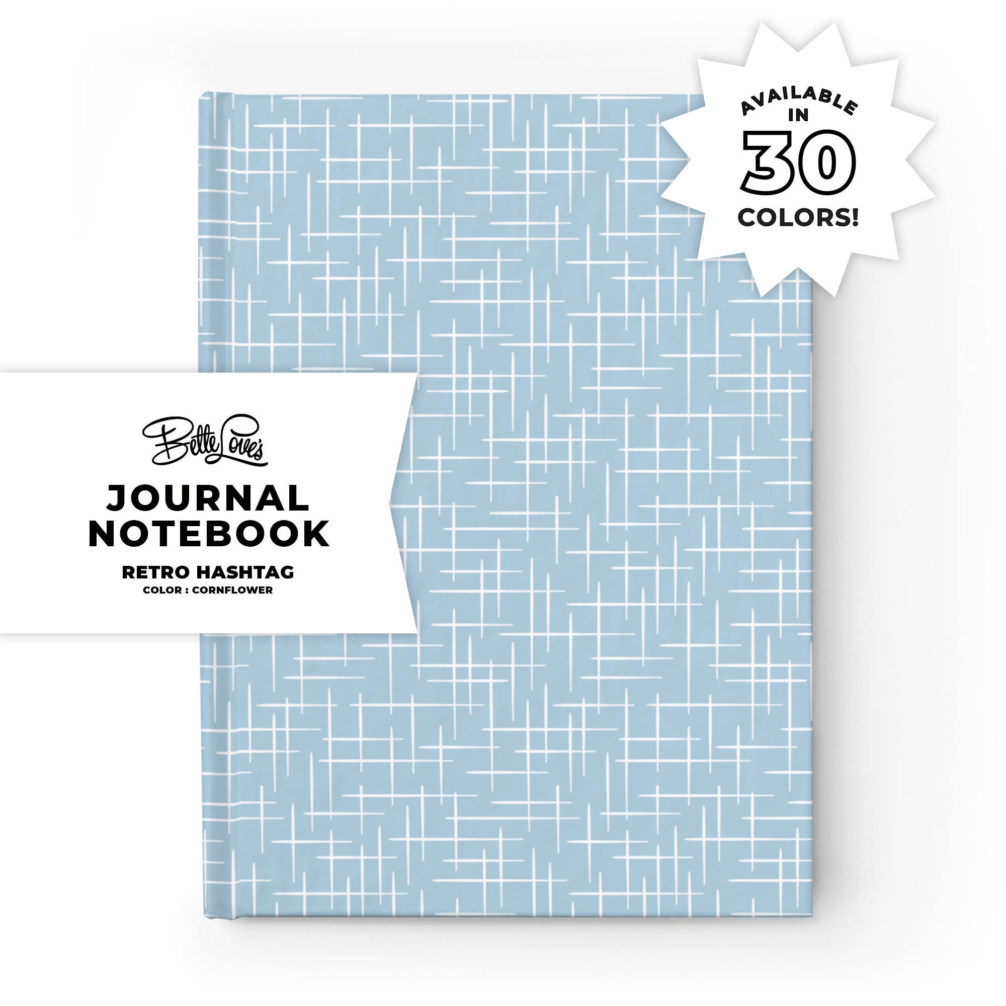 Retro Hashtag Journal in Cornflower Retro Hashtag Journal in Cornflower