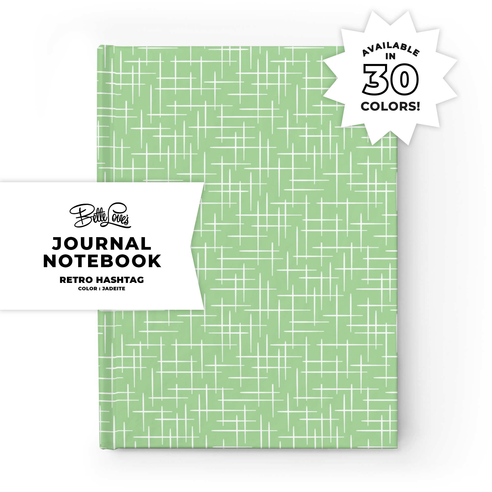 Retro Hashtag Journal in Jadeite Retro Hashtag Journal in Jadeite