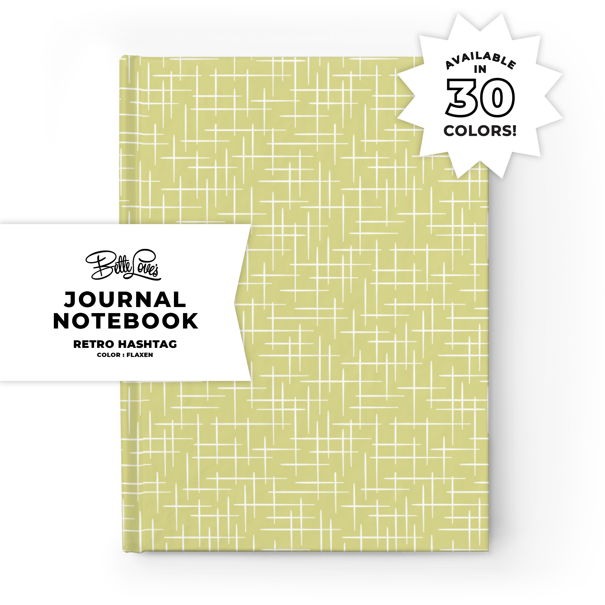 Retro Hashtag Journal in Flaxen Retro Hashtag Journal in Flaxen