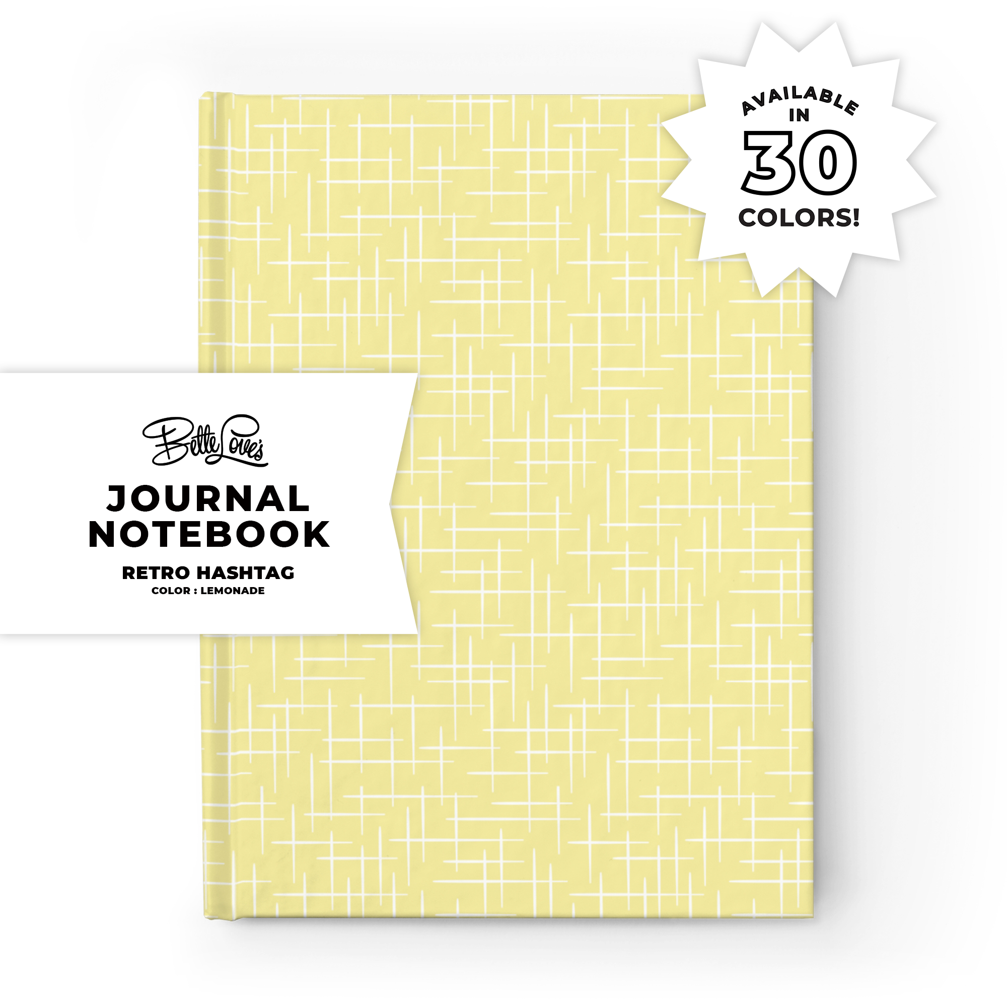 Retro Hashtag Journal in Lemonade product thumbnail image