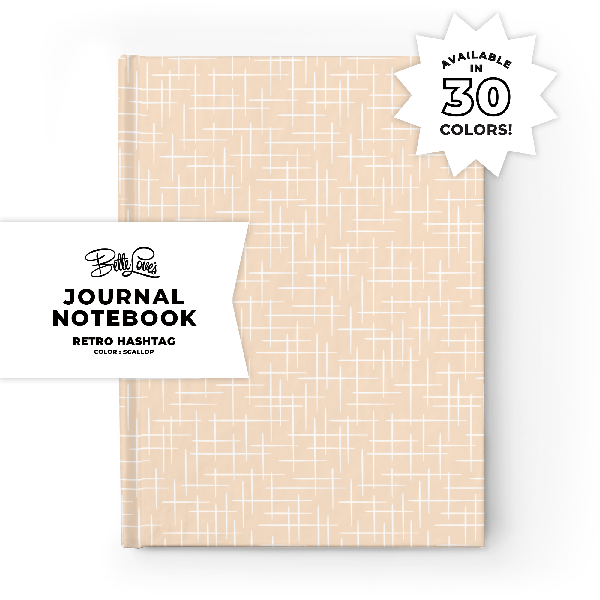 Retro Hashtag Journal in Scallop Retro Hashtag Journal in Scallop