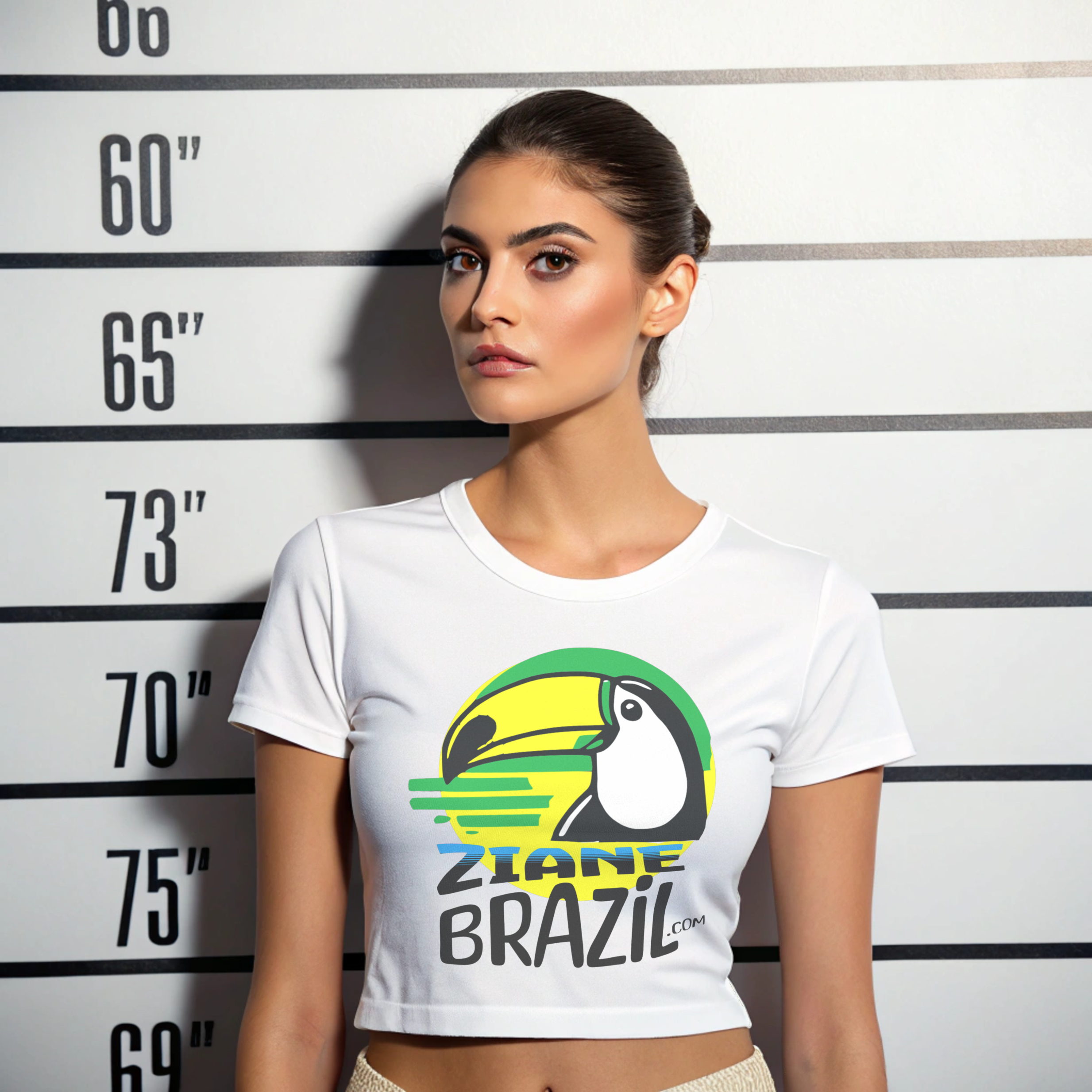 La Muñeca" or "The Doll Cropped Baby Tee - Woman Police Arrest Scene Design Karen Juliet Ojeda Rodríguez, product thumbnail image La Muñeca" or "The Doll Cropped Baby Tee - Woman Police Arrest Scene Design Karen Juliet Ojeda Rodríguez, product thumbnail image