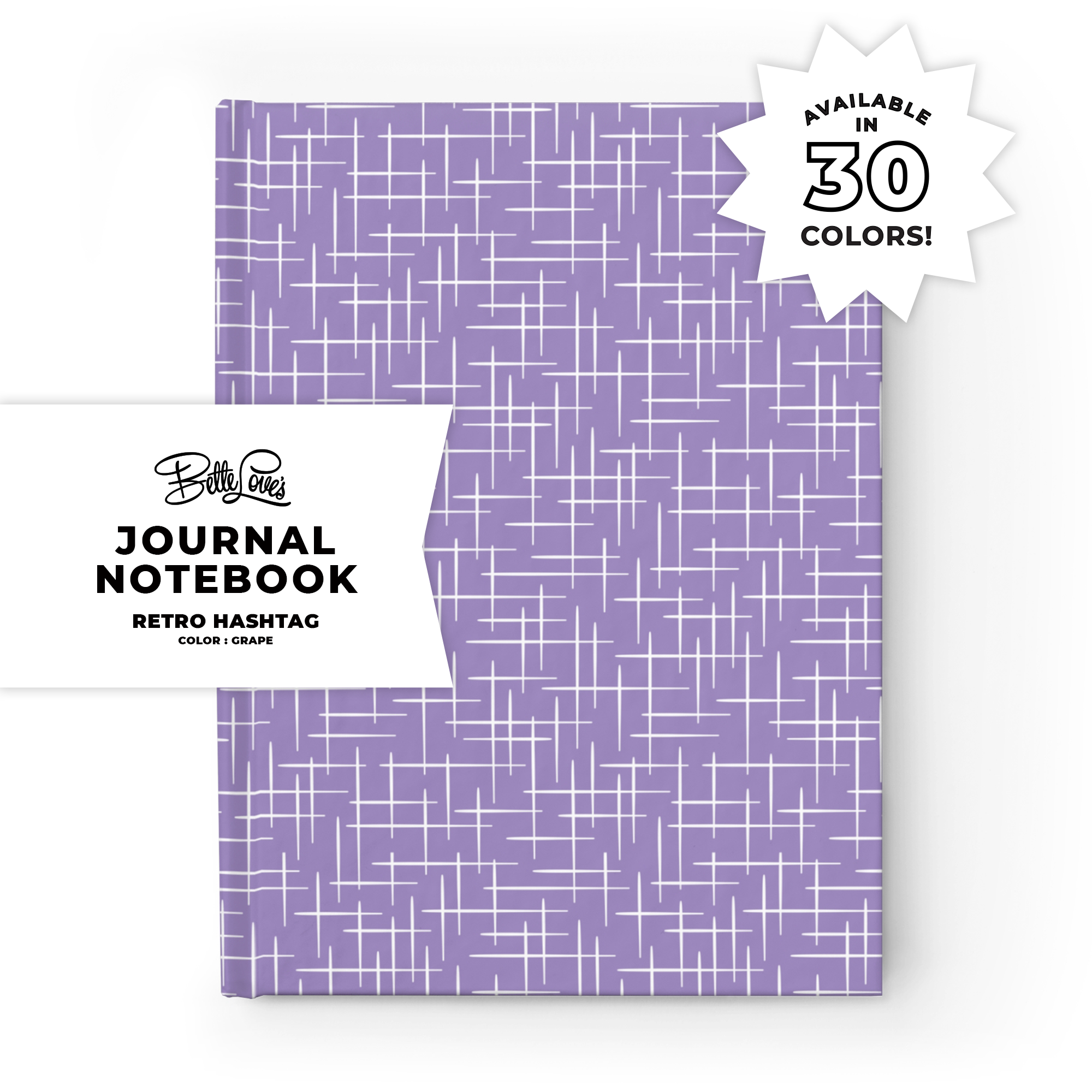 Retro Hashtag Journal in Grape Retro Hashtag Journal in Grape