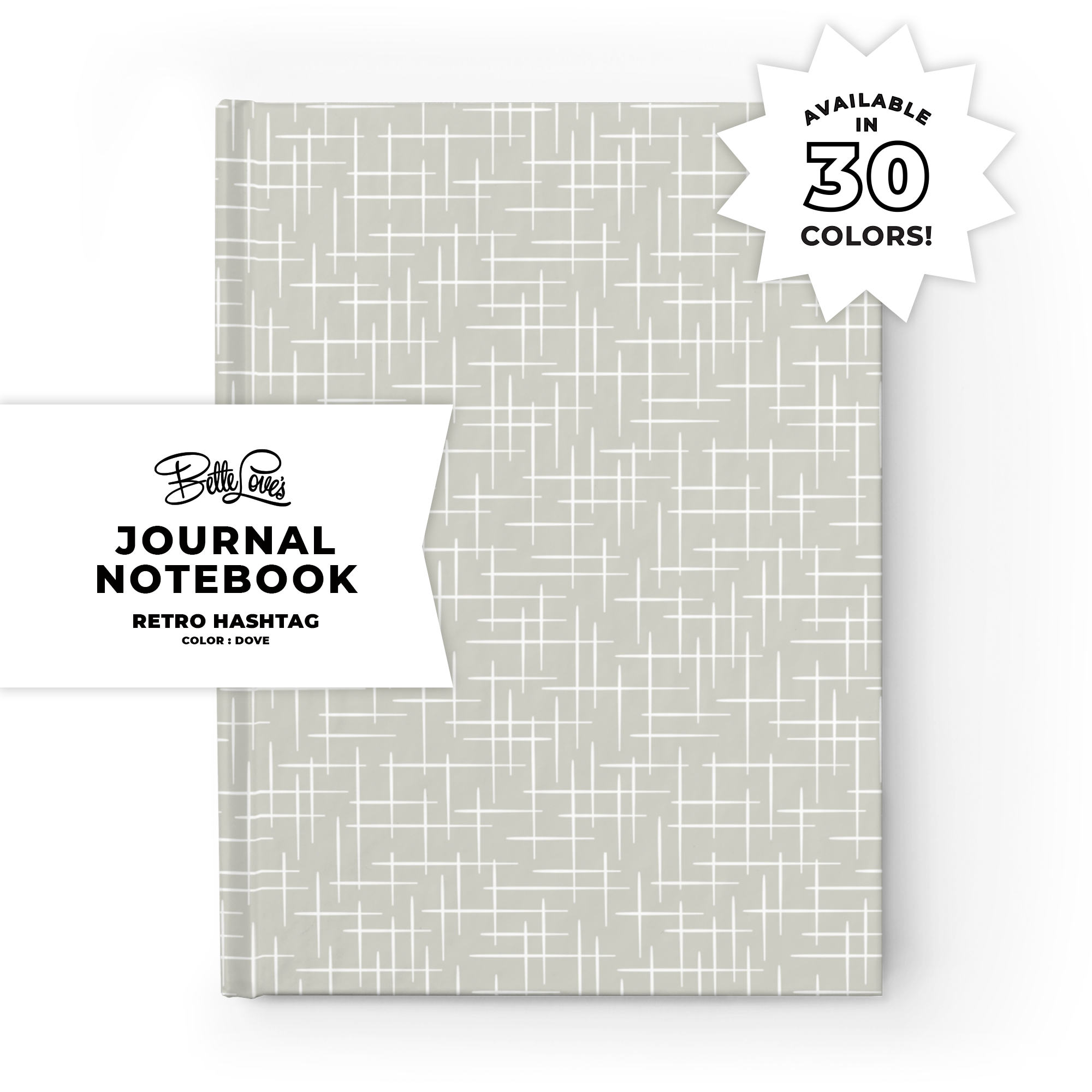 Retro Hashtag Journal in Dove