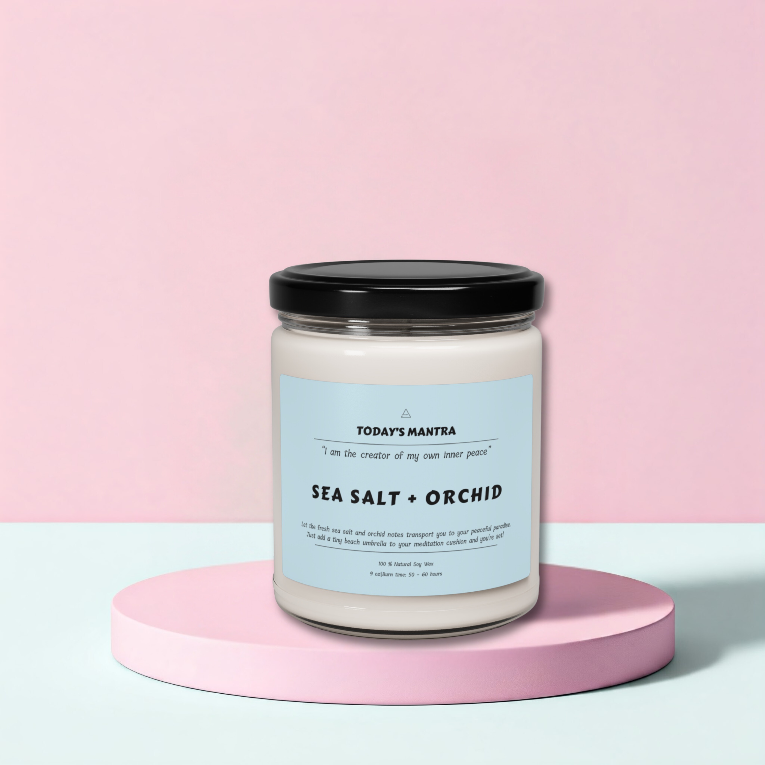 Sea Salt + Orchid Scented Soy Candle | Inner Peace Mantra Sea Salt + Orchid Scented Soy Candle | Inner Peace Mantra