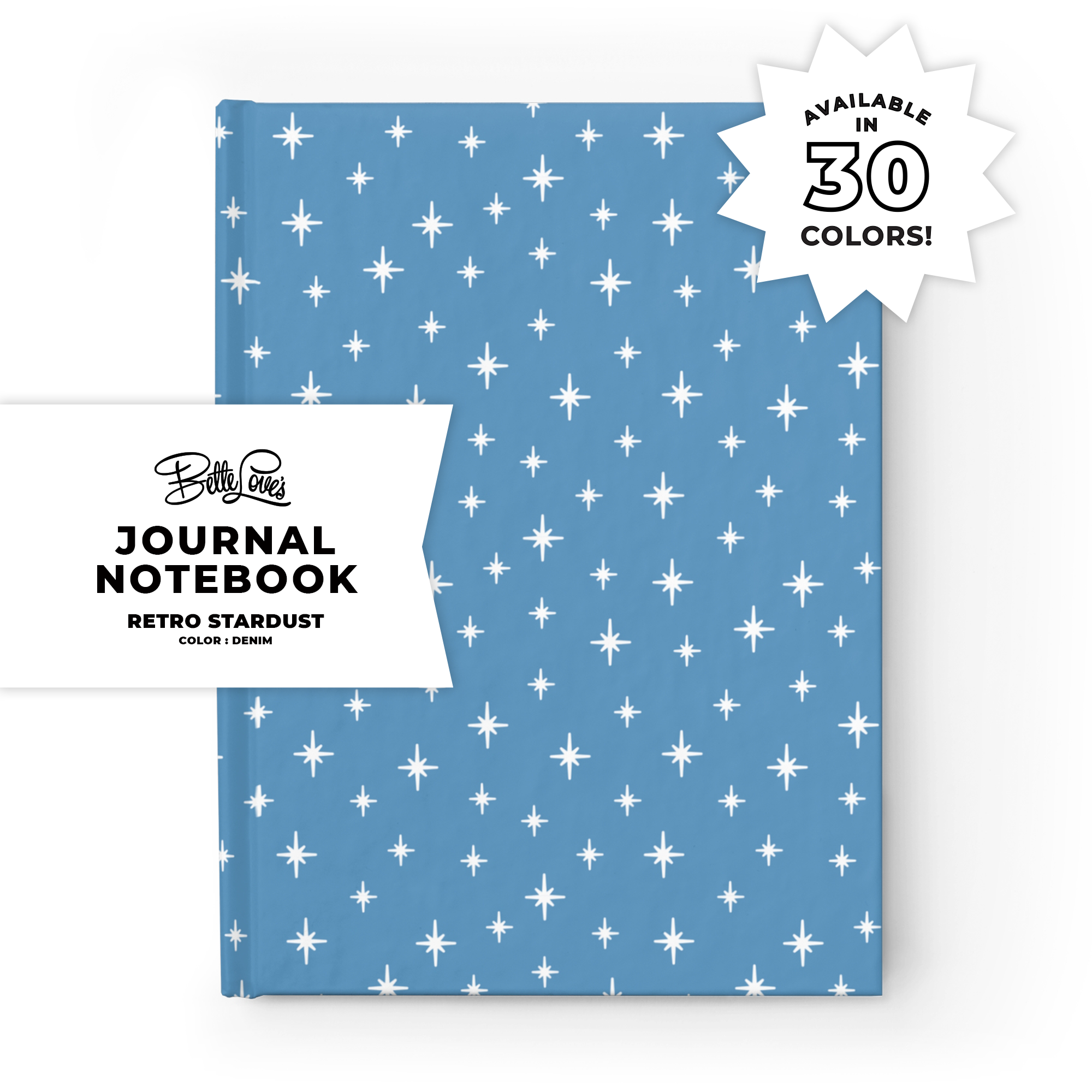 Retro Stardust Journal in Denim product thumbnail image Retro Stardust Journal in Denim product thumbnail image