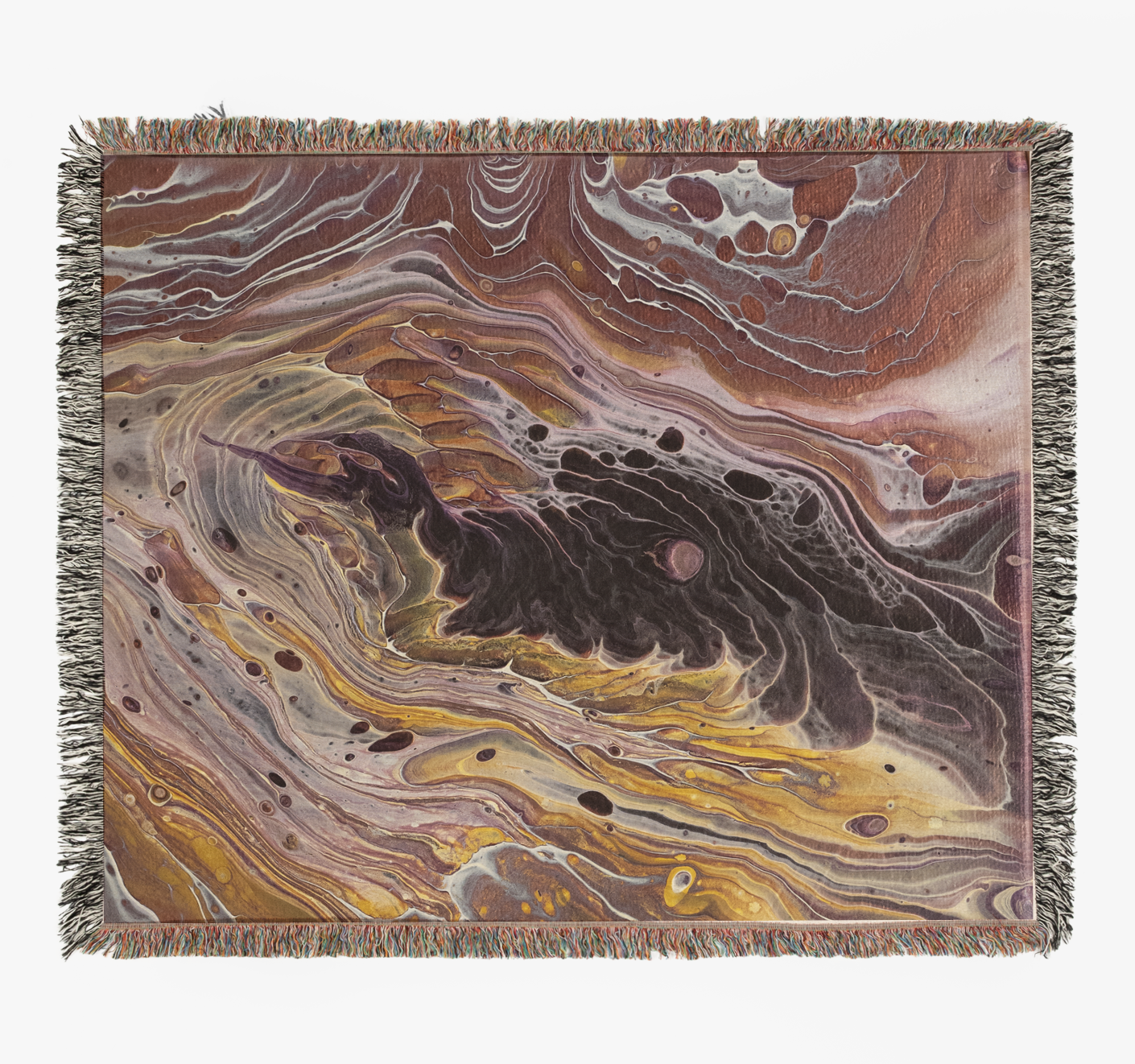 Muave/Gold - Woven Blanket