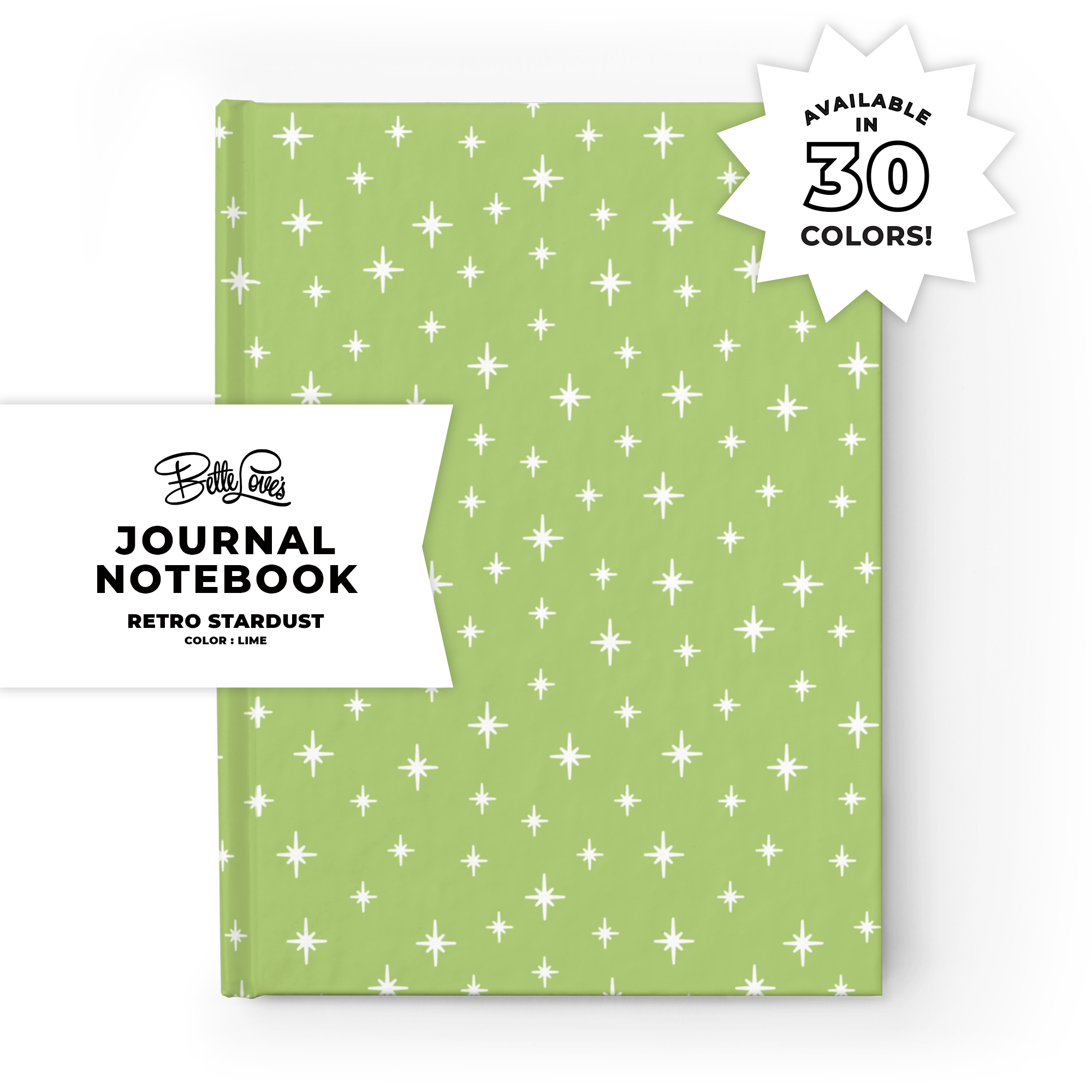 Retro Stardust Journal in Lime product thumbnail image Retro Stardust Journal in Lime product thumbnail image