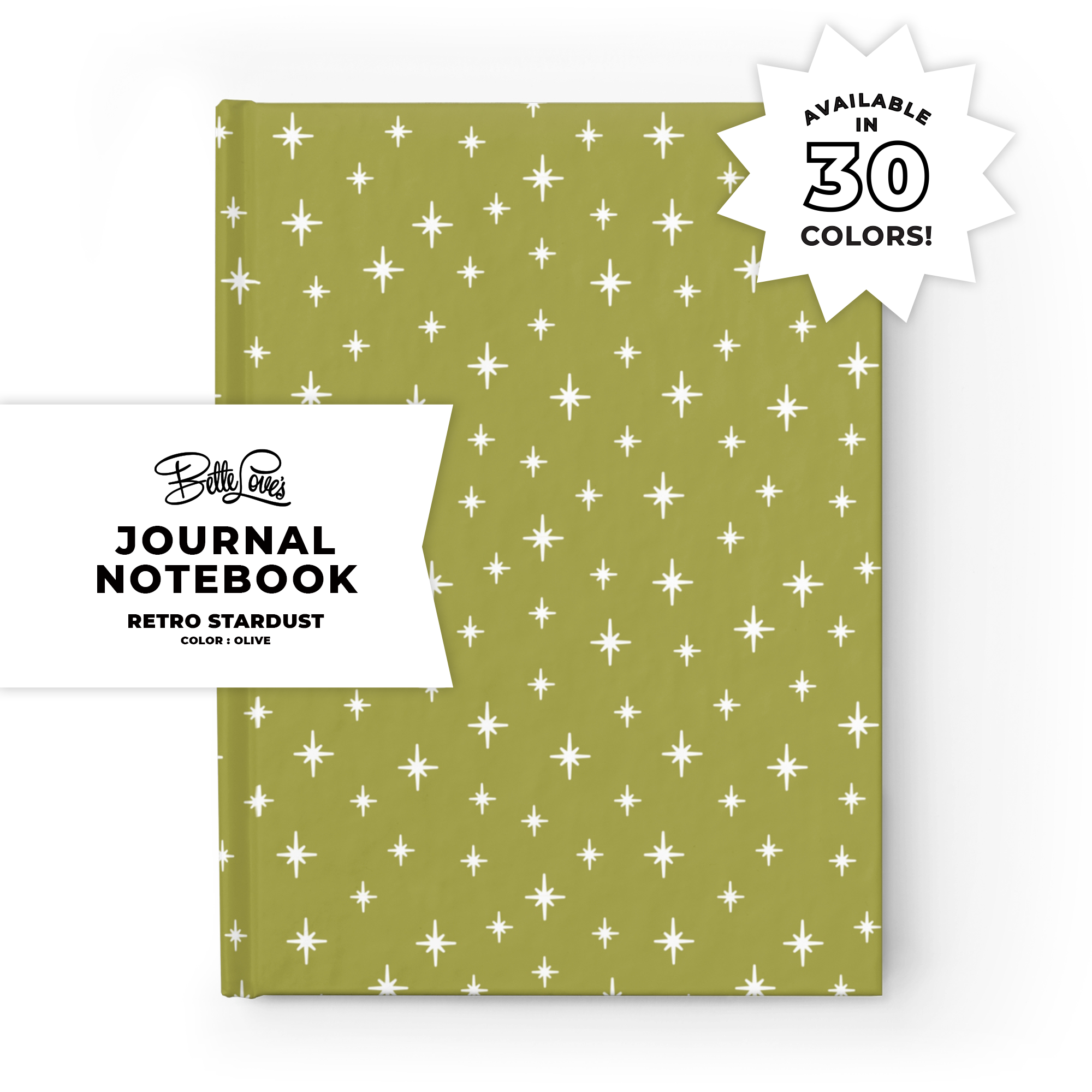 Retro Stardust Journal in Olive product thumbnail image