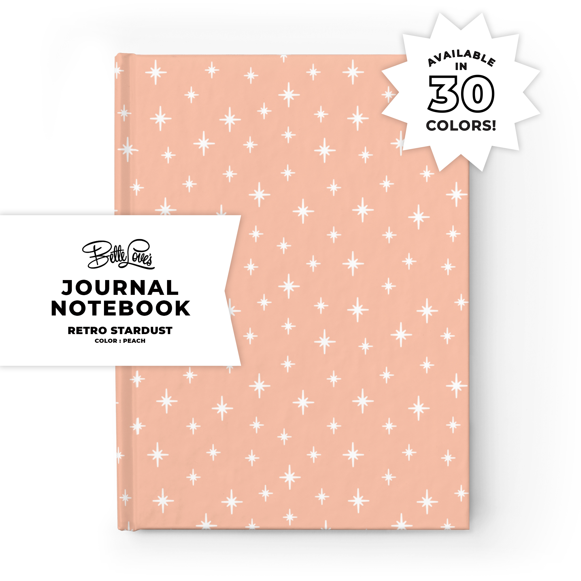 Retro Stardust Journal in Peach product thumbnail image Retro Stardust Journal in Peach product thumbnail image